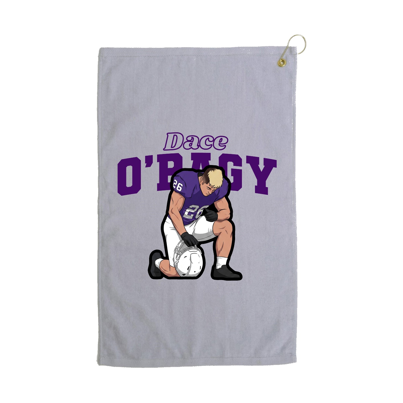 Golf Towel — Name Arch in Grey