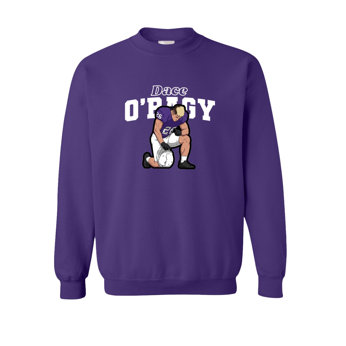Fleece Crew — Name Arch in Purple