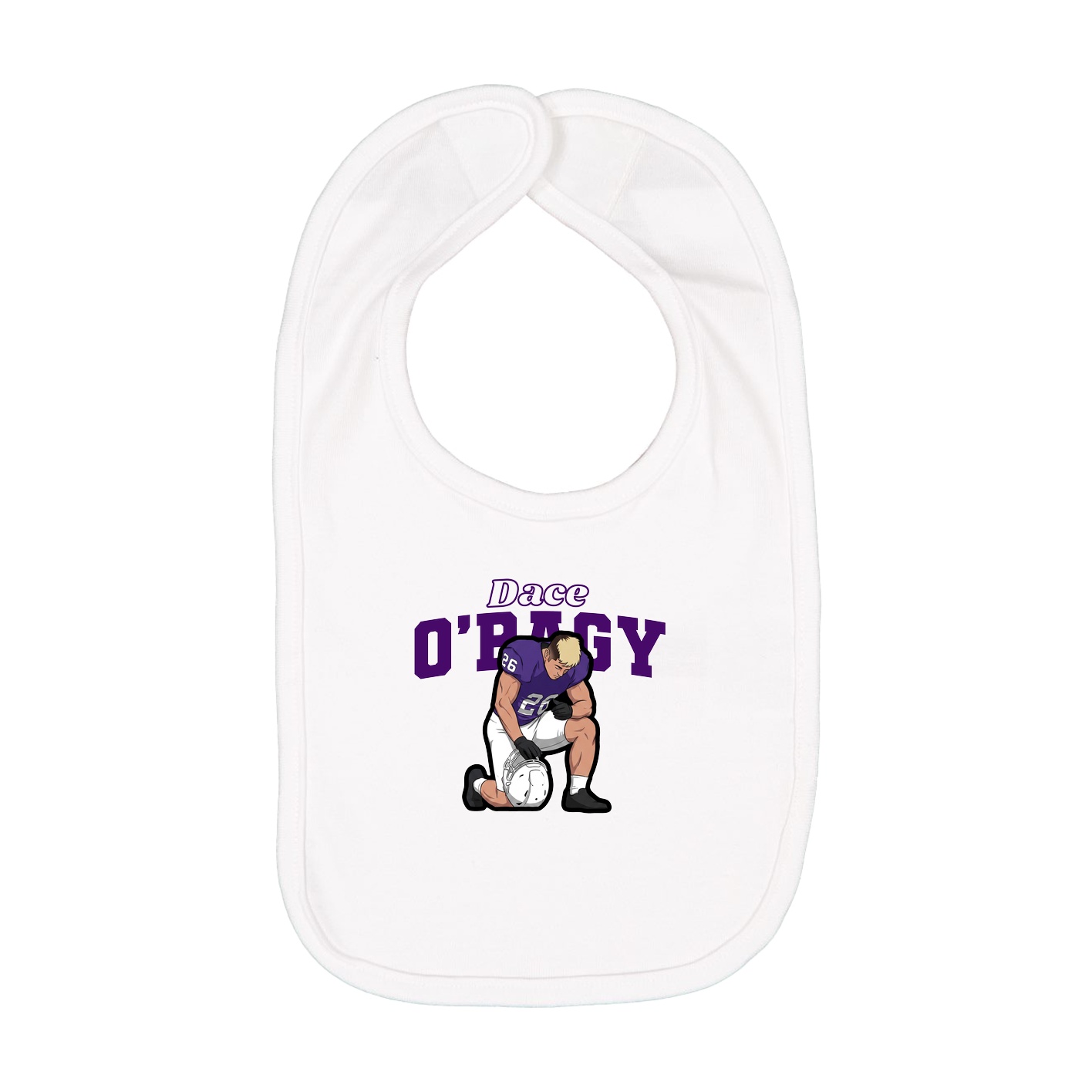 Infant Bib — Name Arch in White