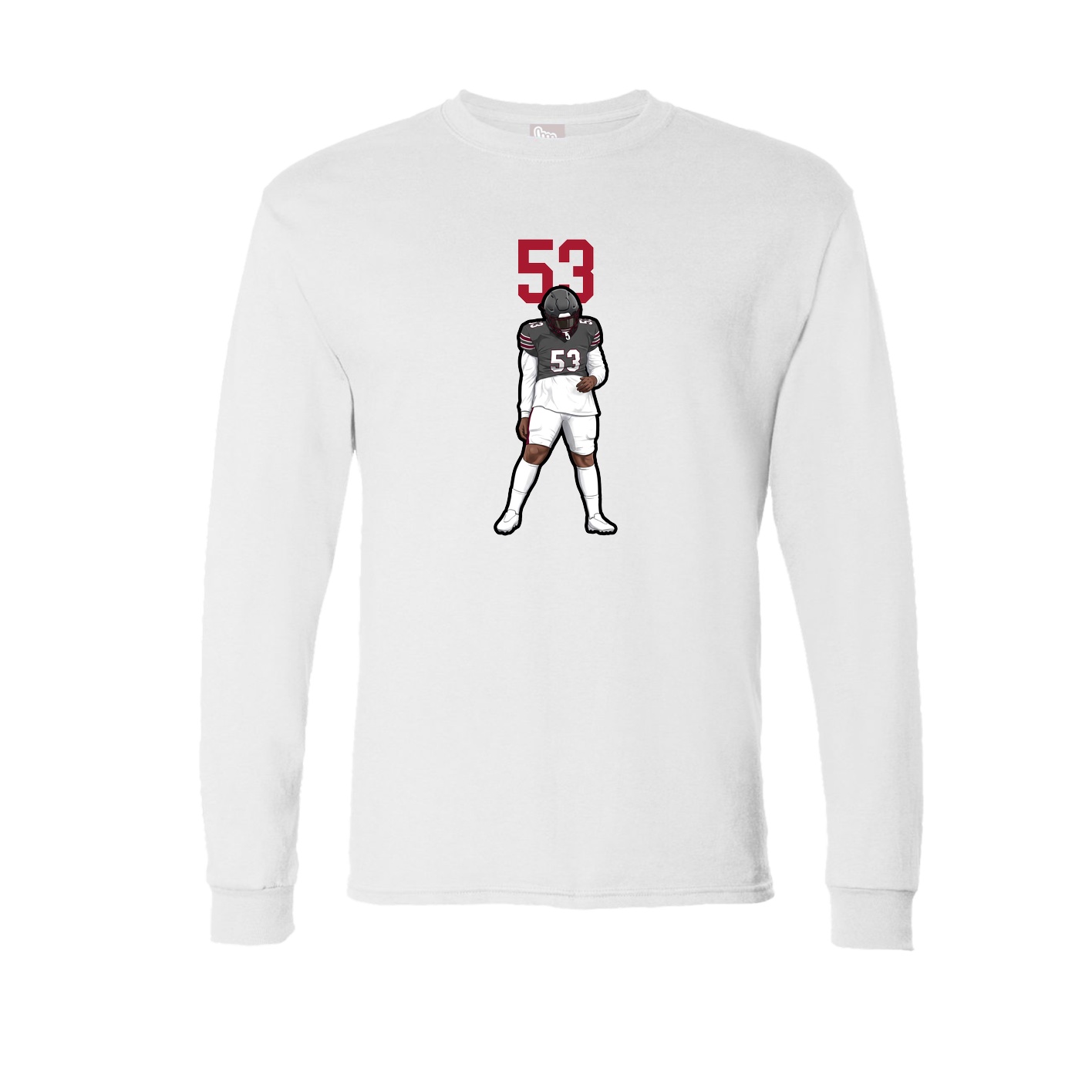 Long Sleeve Tee — Number Top in White
