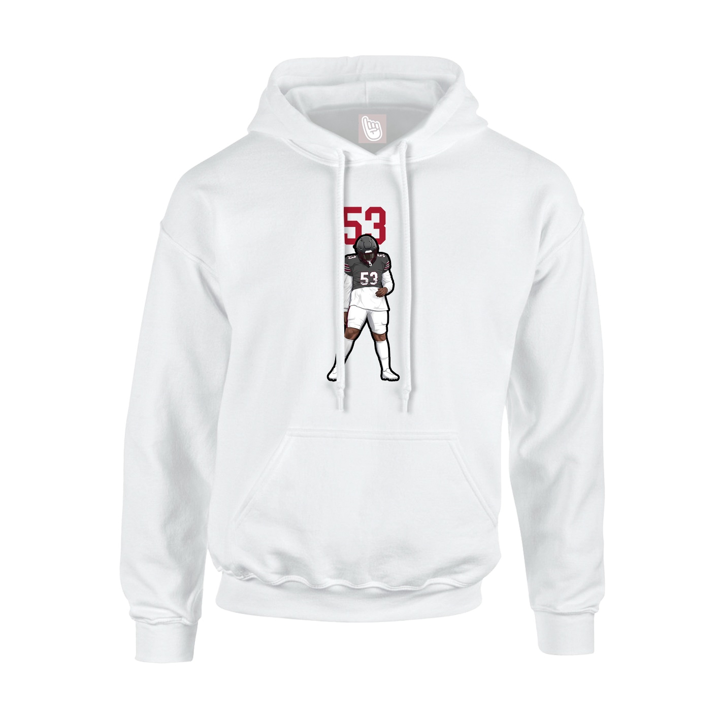 Youth Hoodie — Number Top in White