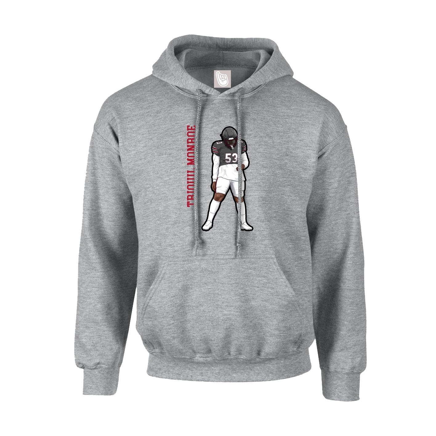 Hoodie — Name Vertical in Grey