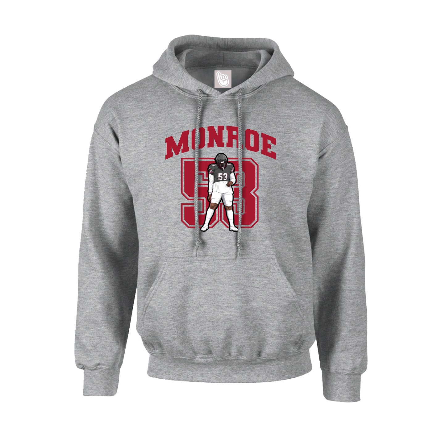 Youth Hoodie — Number in Grey