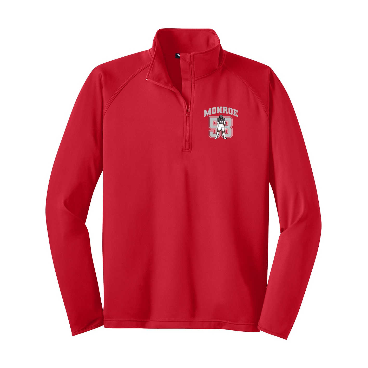 Q-Zip Pullover — Number in Red