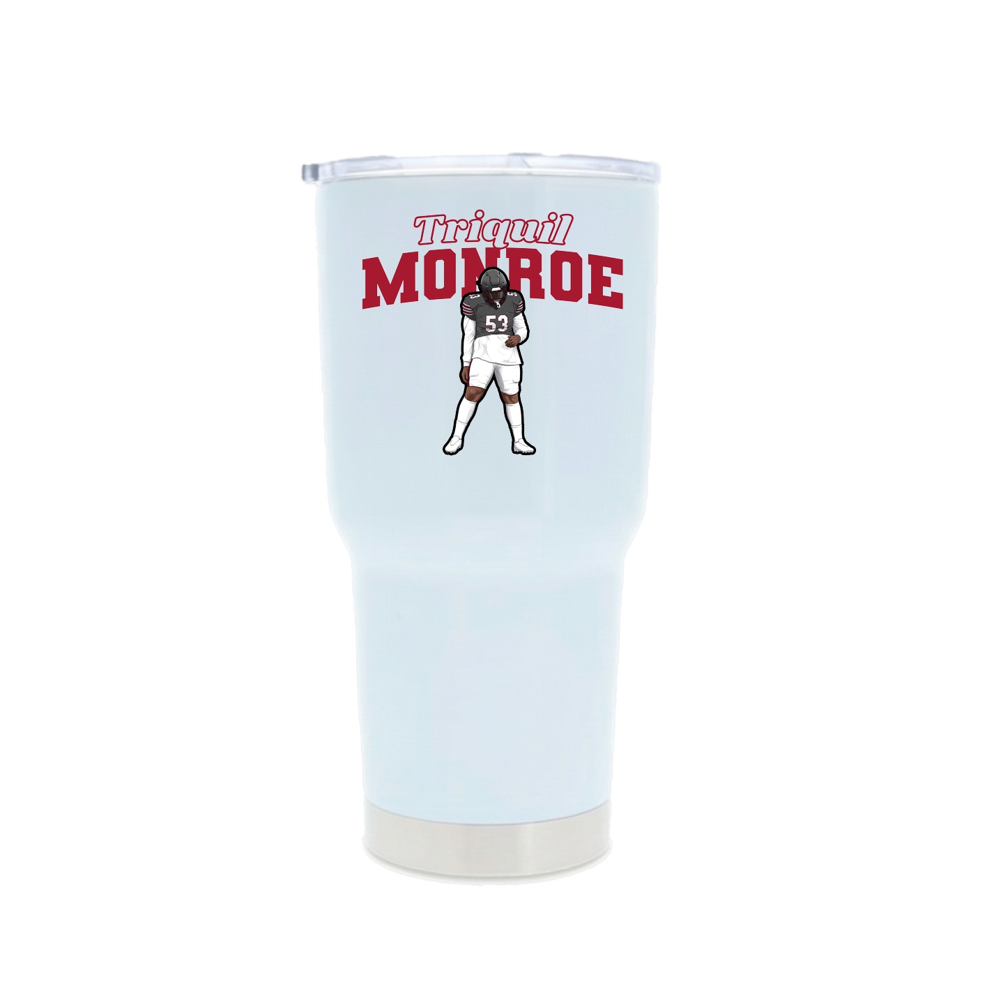 30oz Stainless Steel Tumbler — Name Arch in White