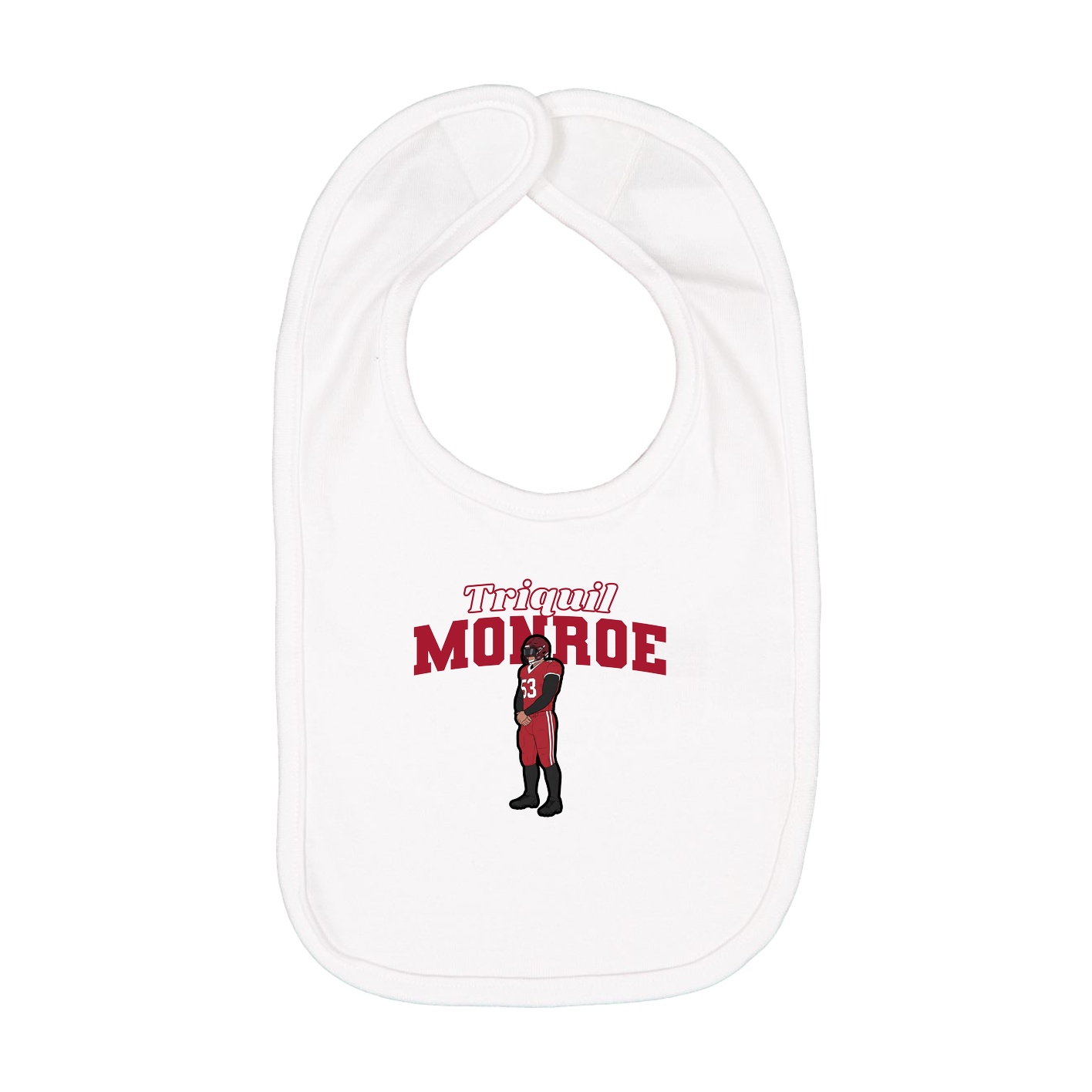 Infant Bib — Name Arch in White