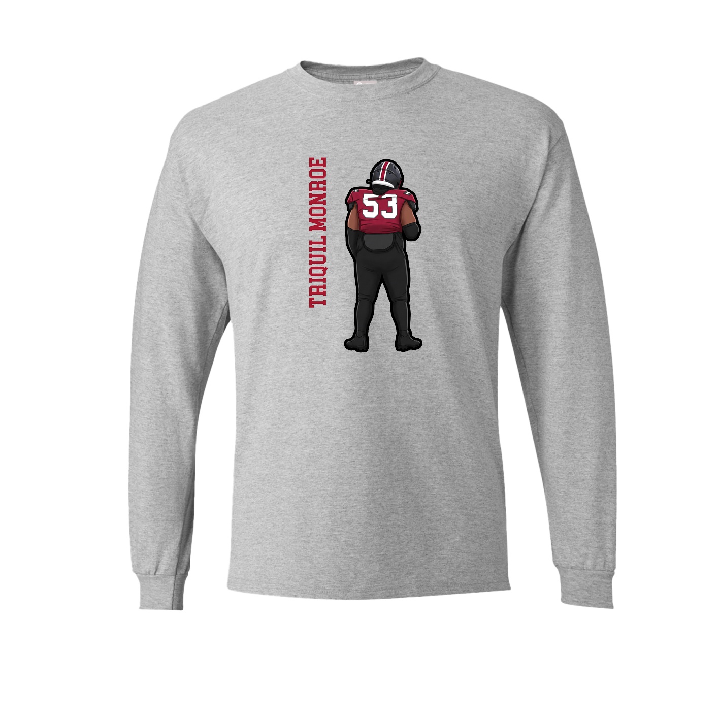 Long Sleeve Tee — Name Vertical in Grey
