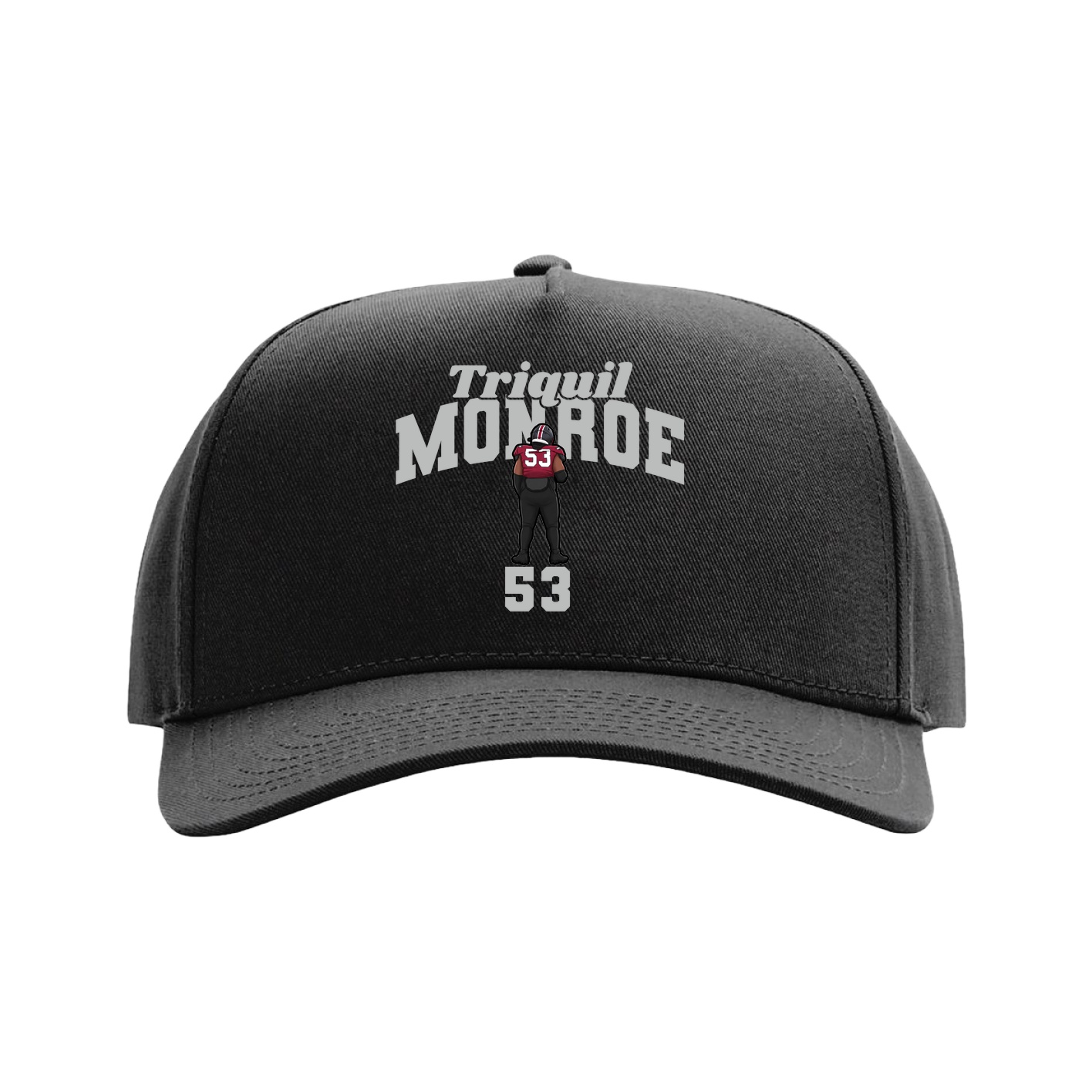 Full Fabric Five-Panel Champ Cap — Signature Arch in Black