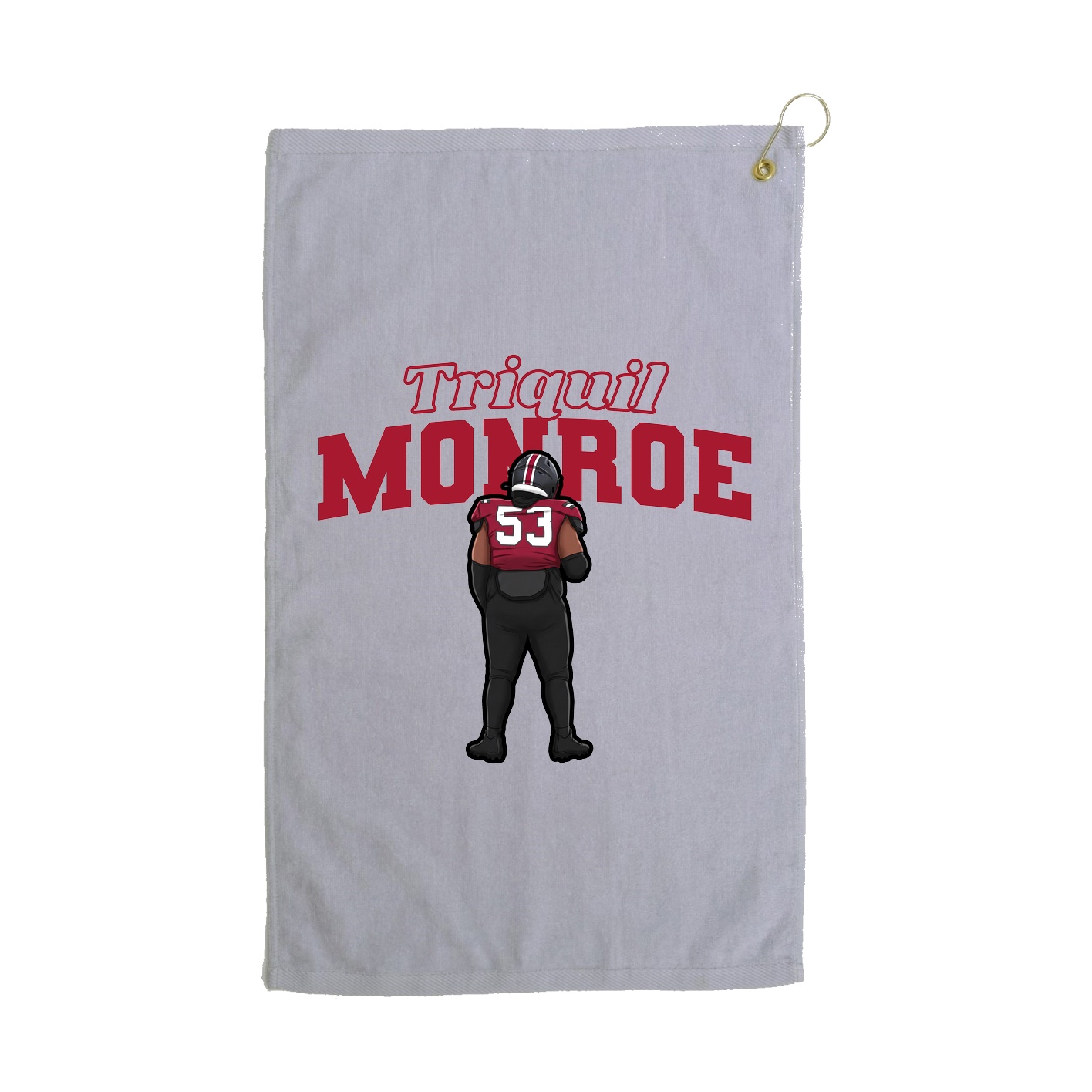 Golf Towel — Name Arch in Grey