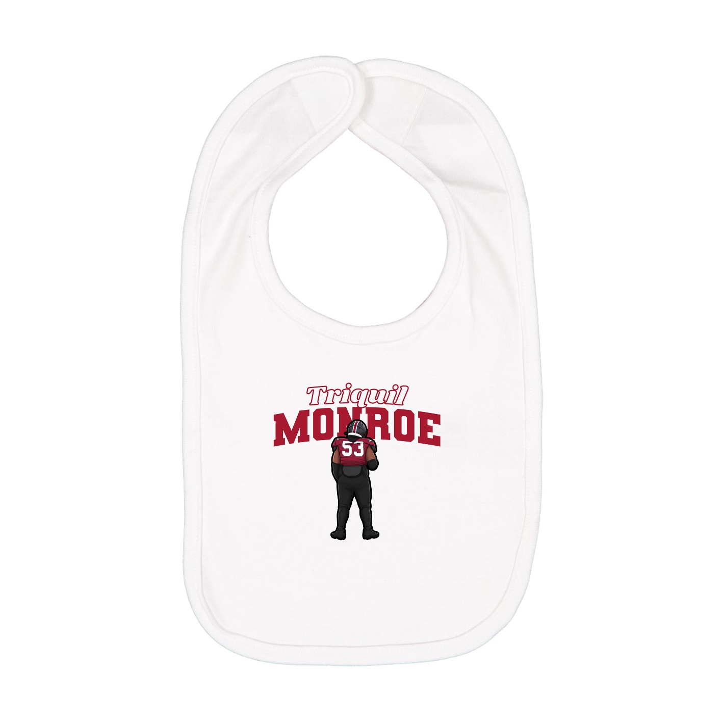 Infant Bib — Name Arch in White