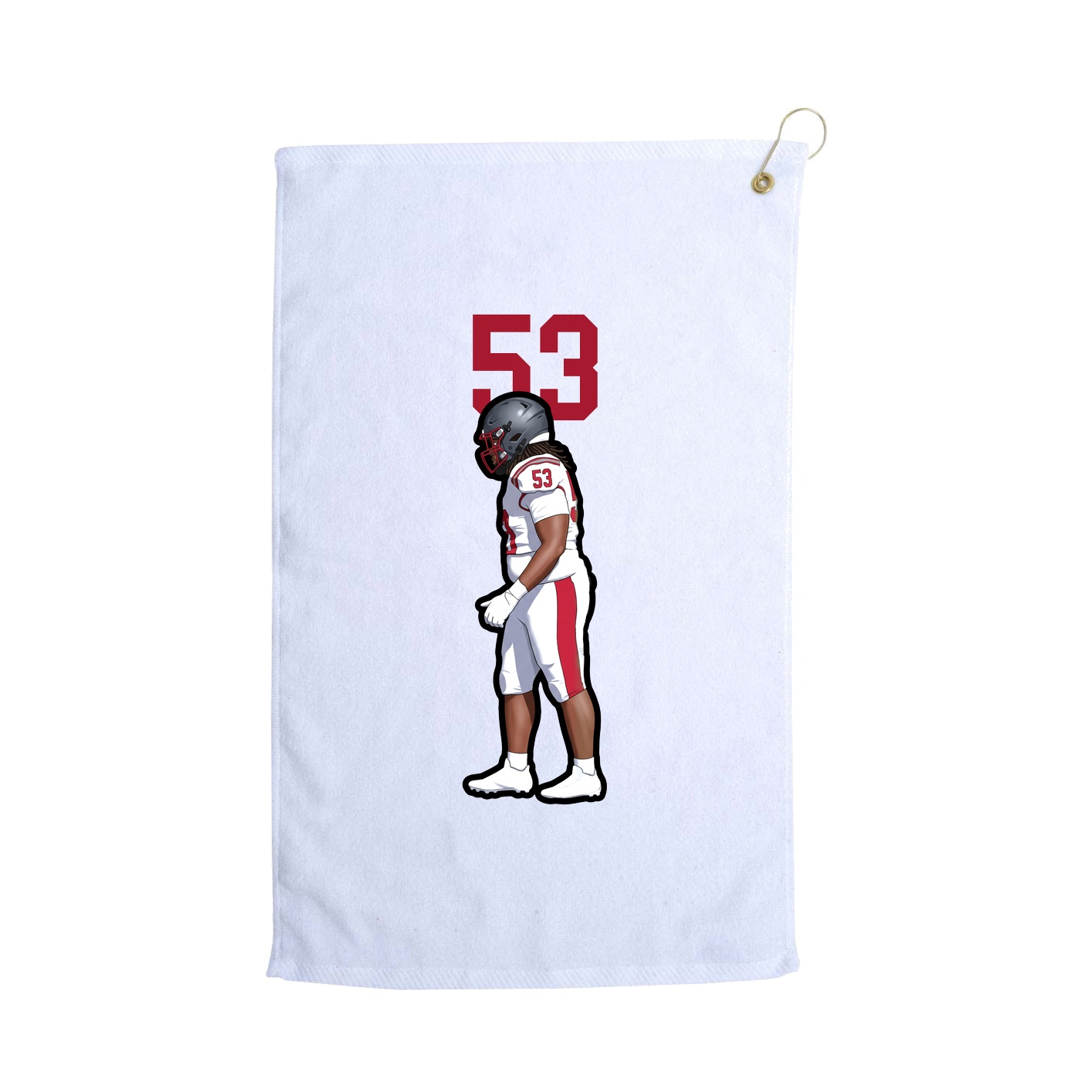 Golf Towel — Number Top in White