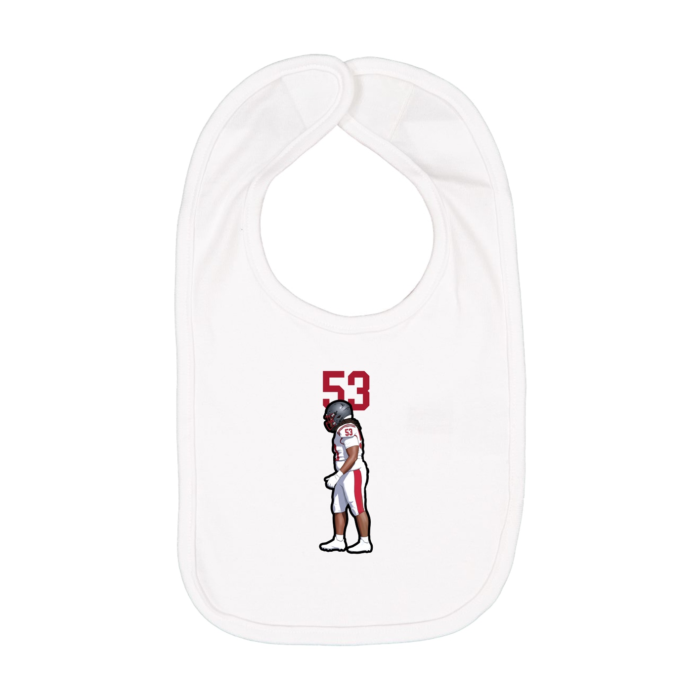 Infant Bib — Number Top in White