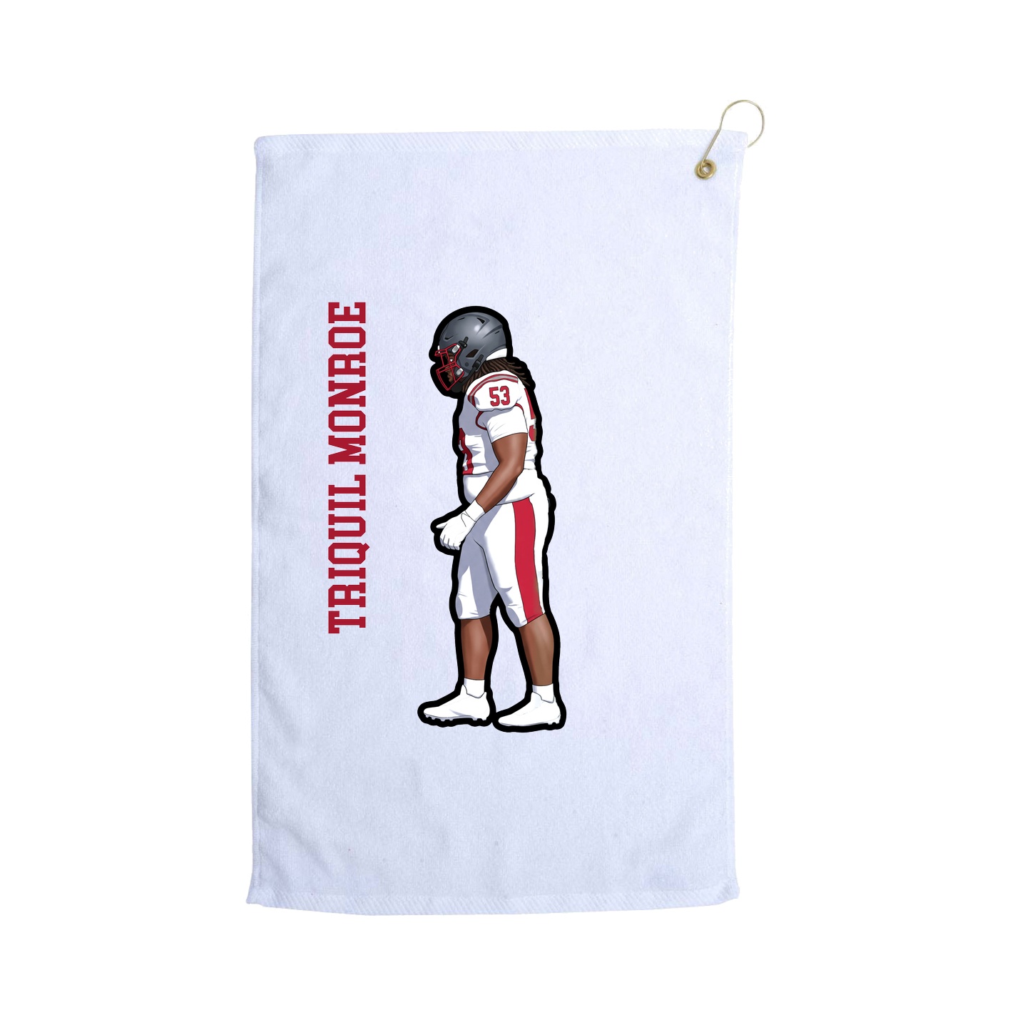 Golf Towel — Name Vertical in White