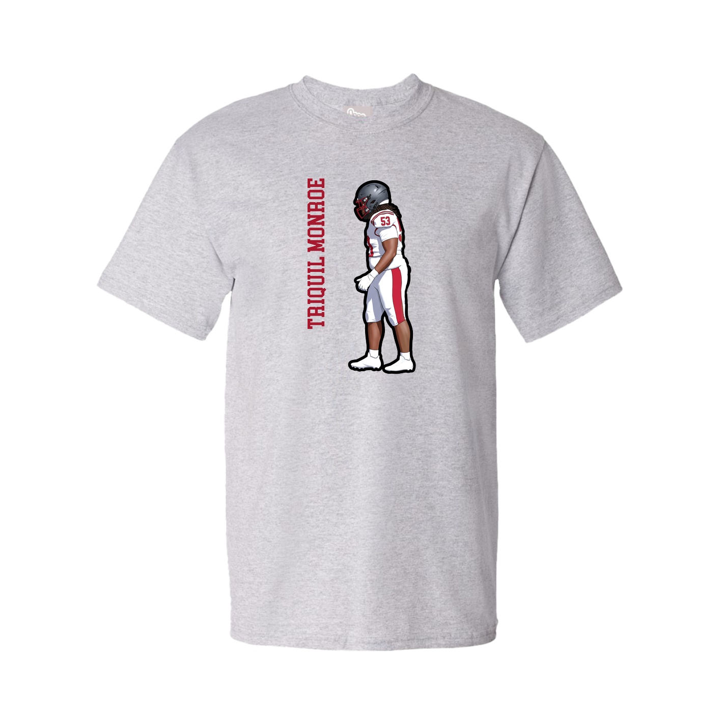 Tee — Name Vertical in Grey