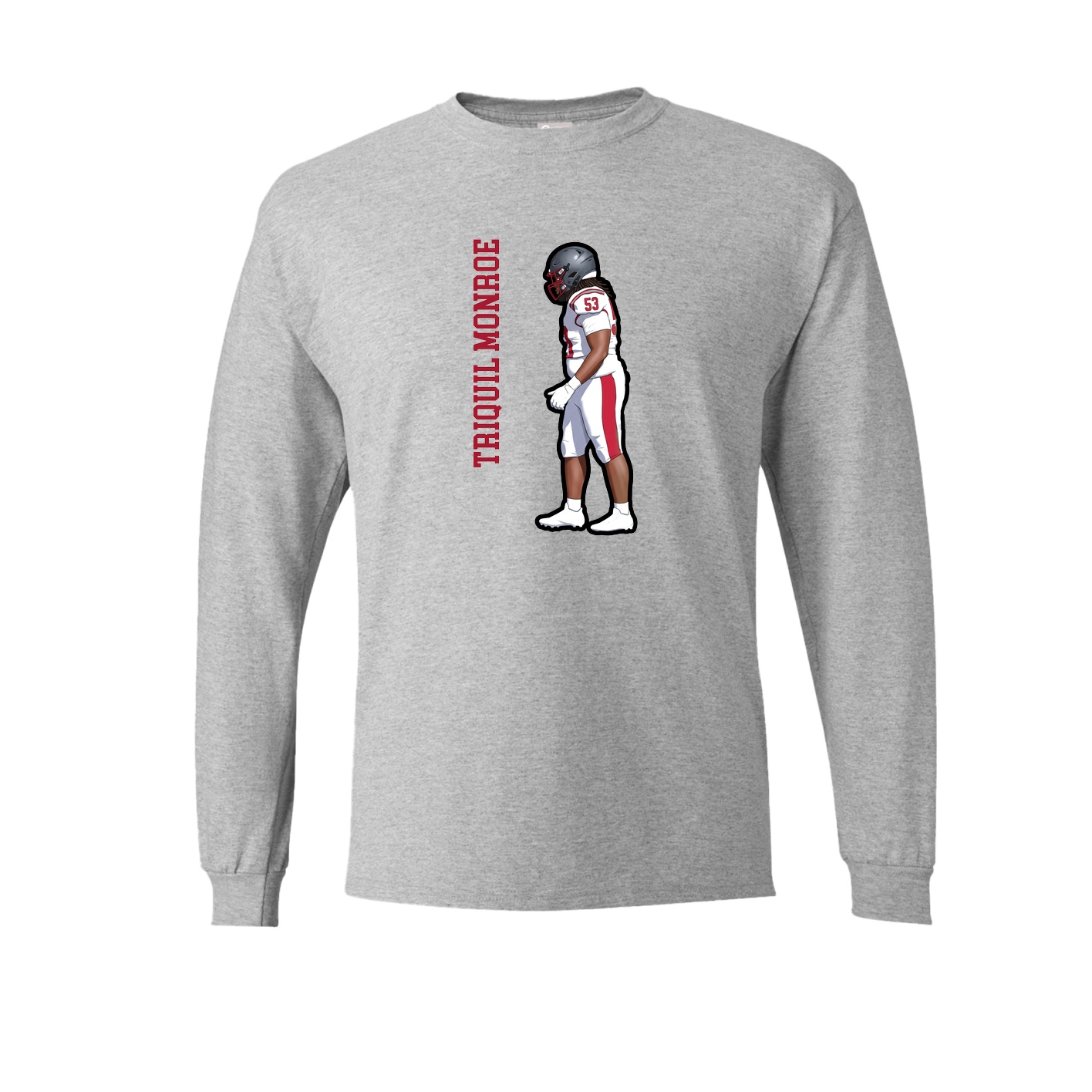 Long Sleeve Tee — Name Vertical in Grey