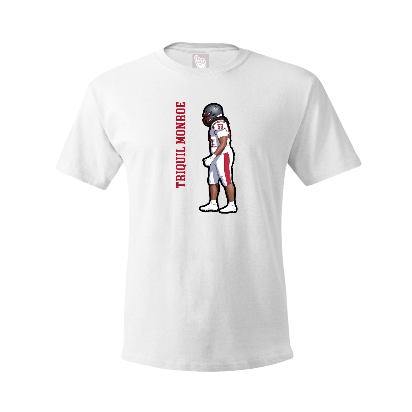 Youth Tee — Name Vertical in White