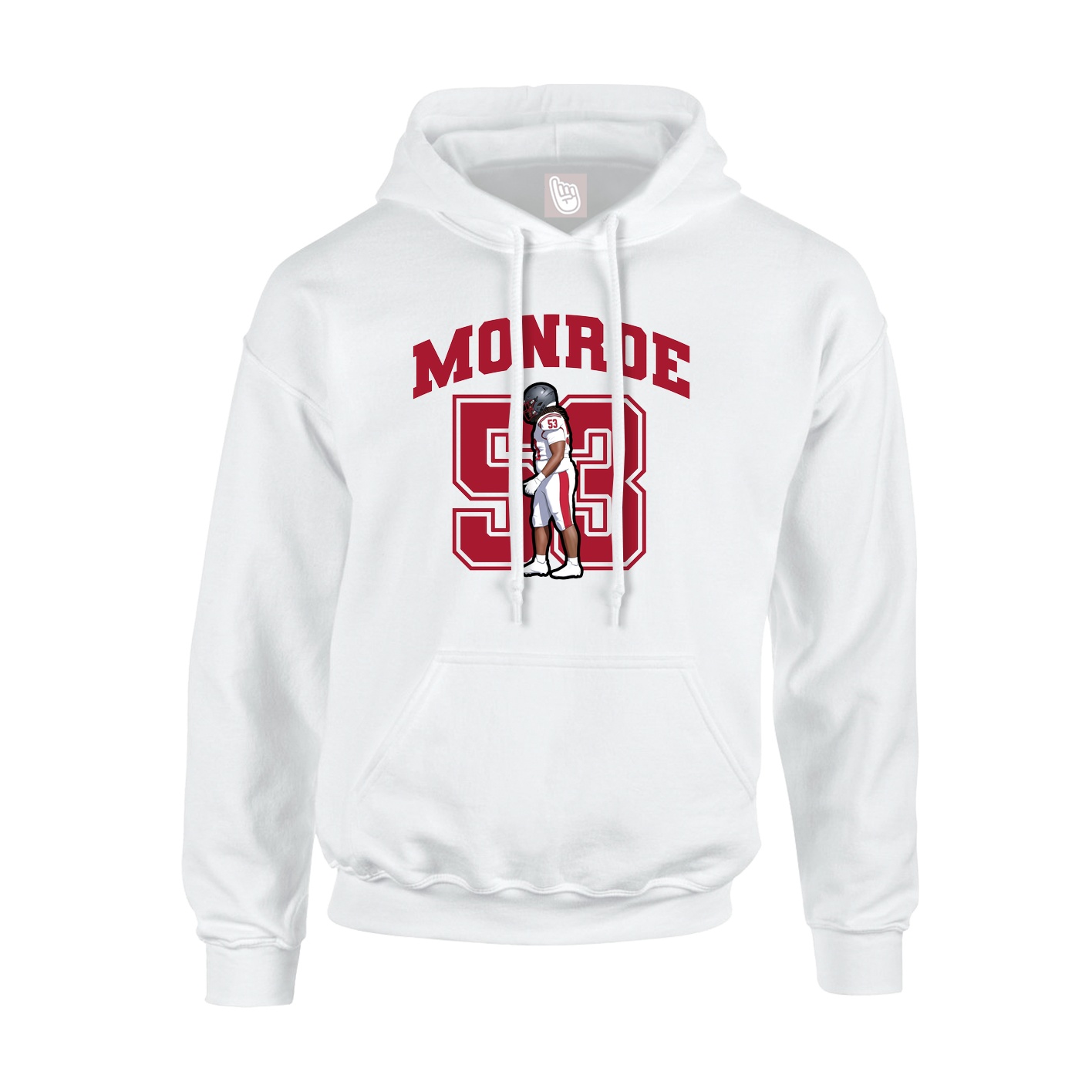 Hoodie — Number in White