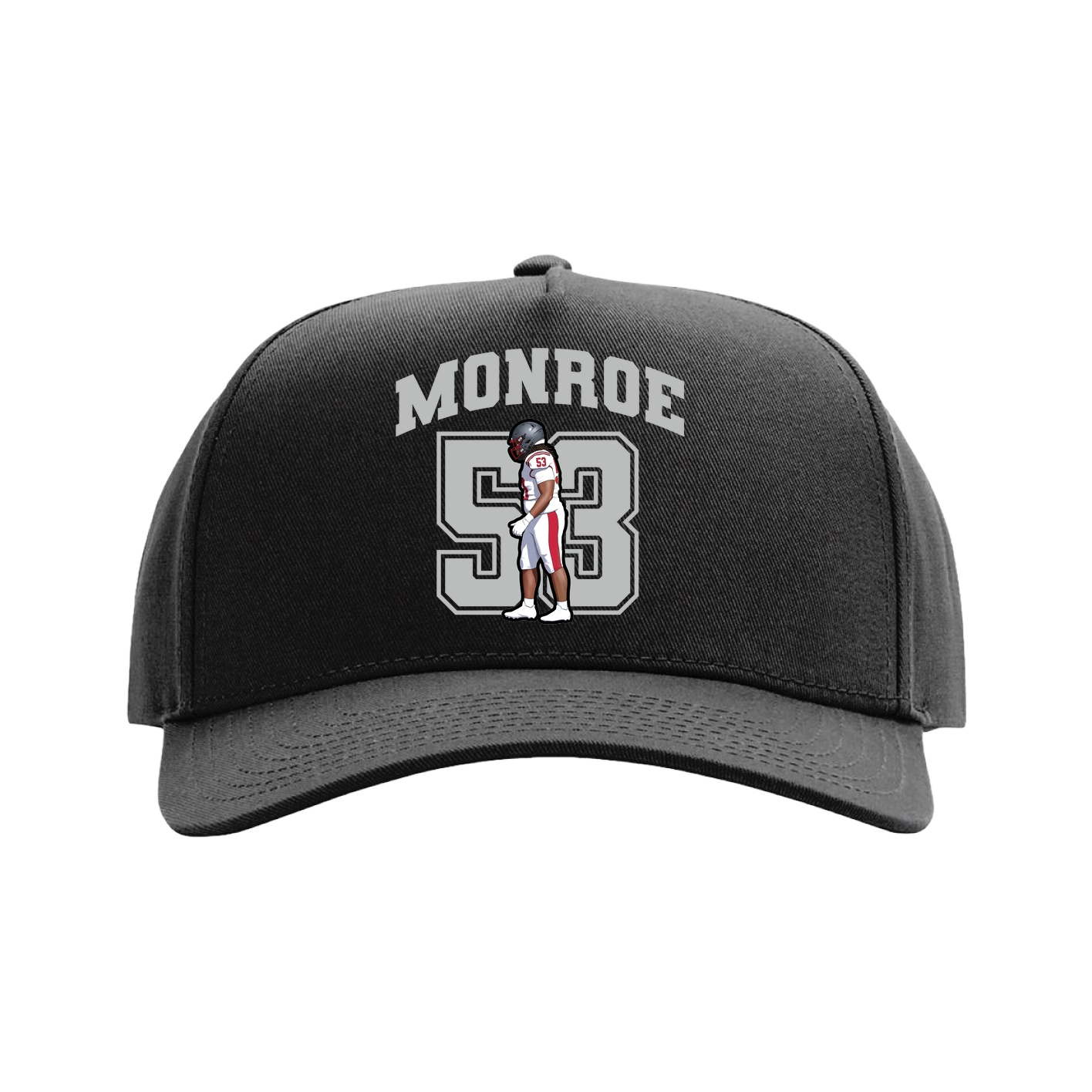 Full Fabric Five-Panel Champ Cap — Number in Black