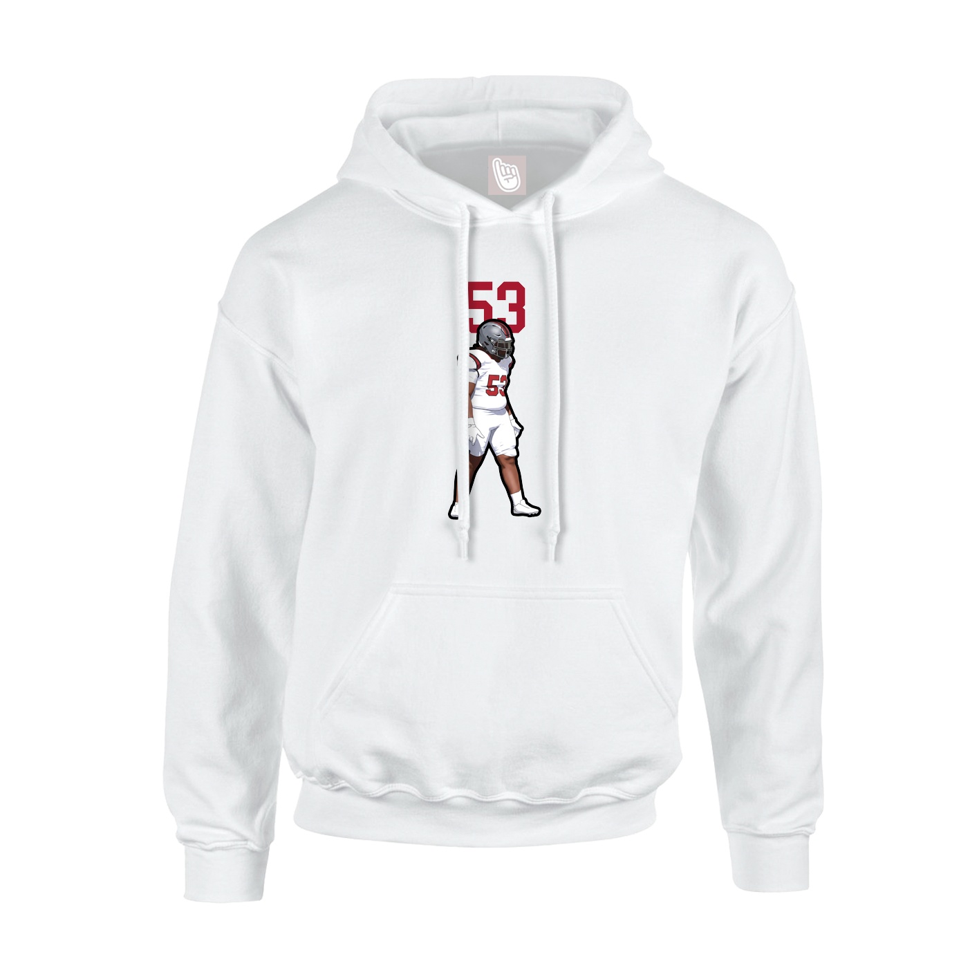 Youth Hoodie — Number Top in White