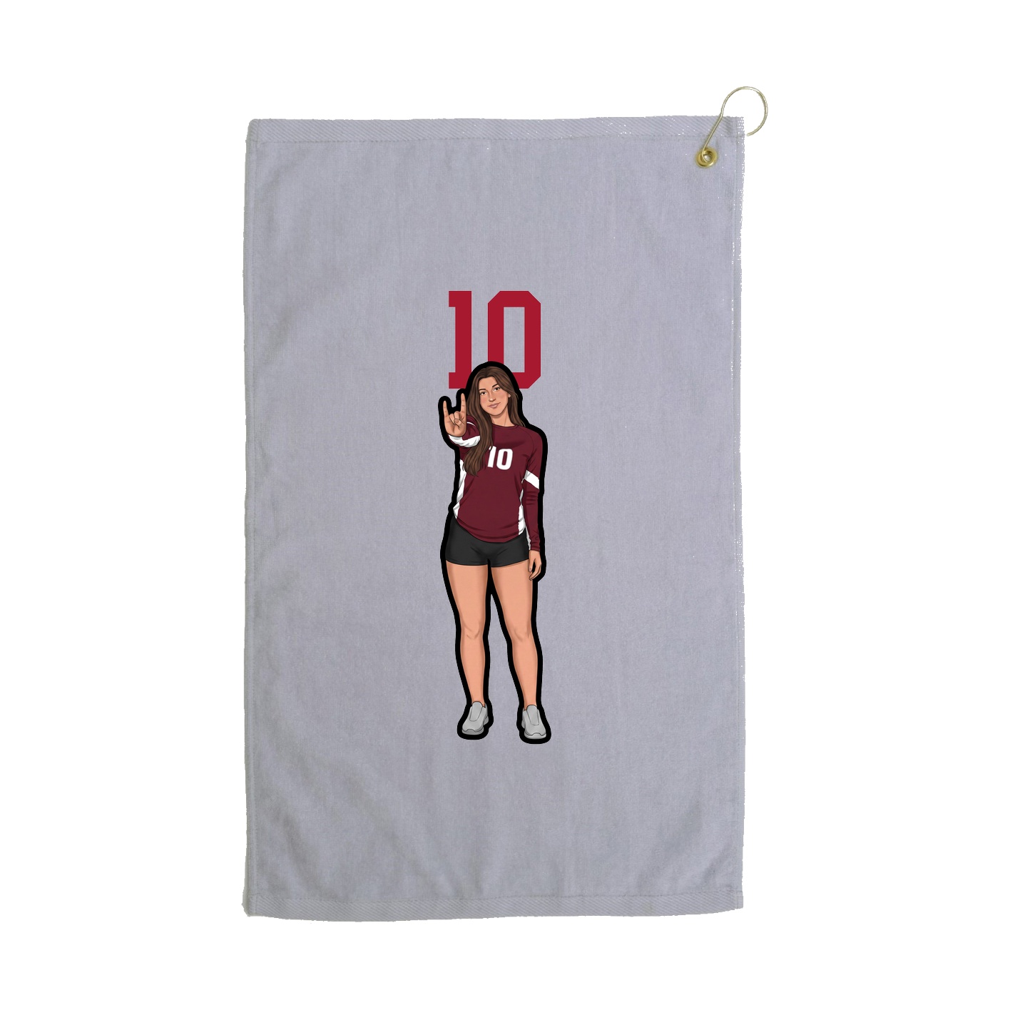 Golf Towel — Number Top in Grey