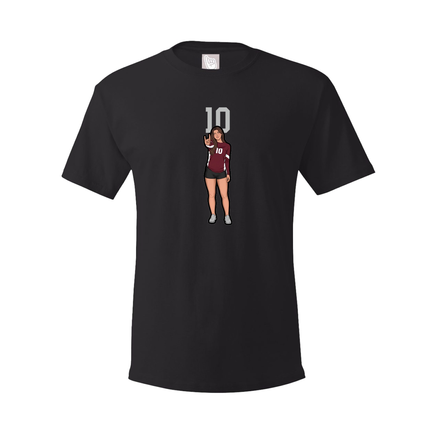 Youth Tee — Number Top in Black