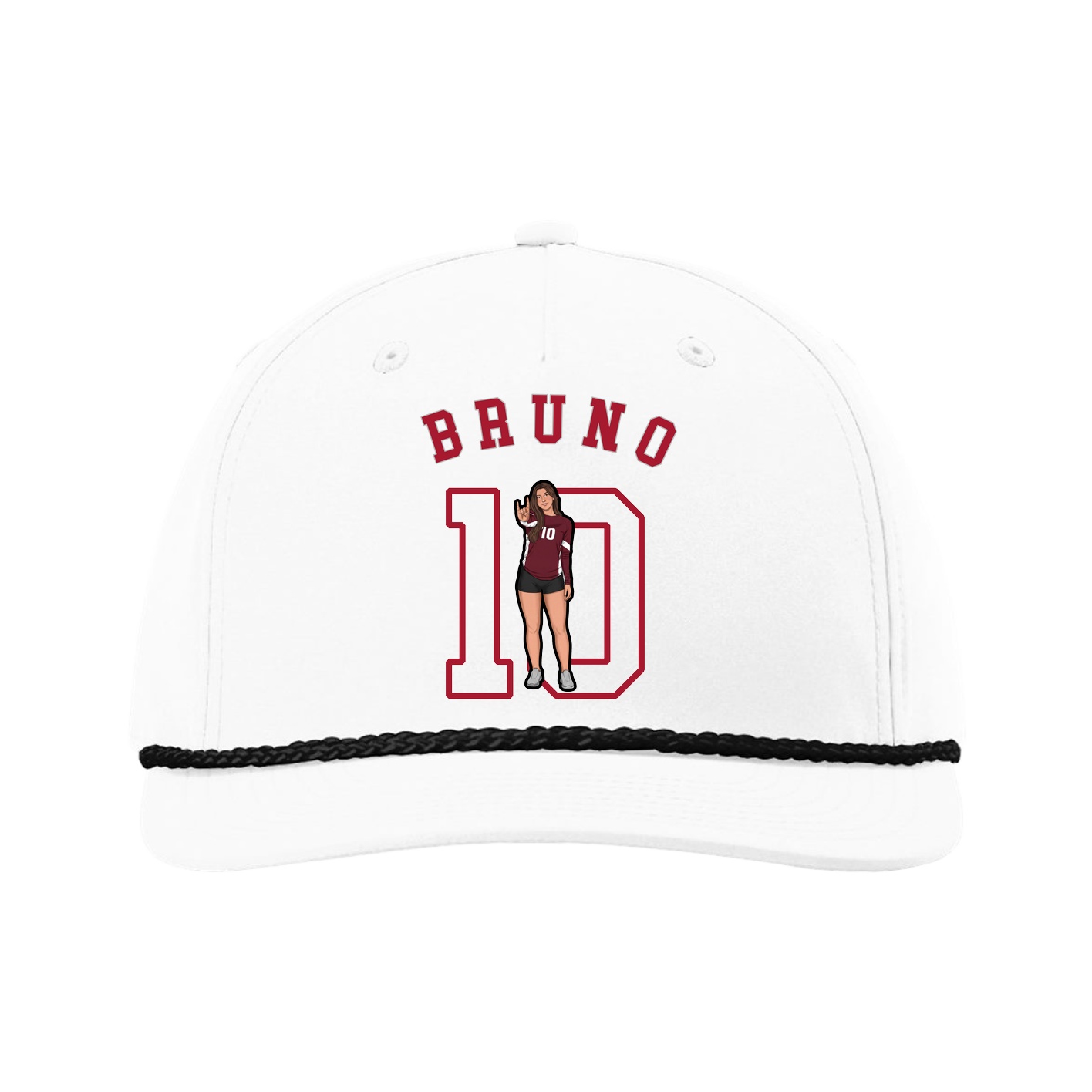 Five-Panel Classic Rope Cap — Shirsey Arch in White