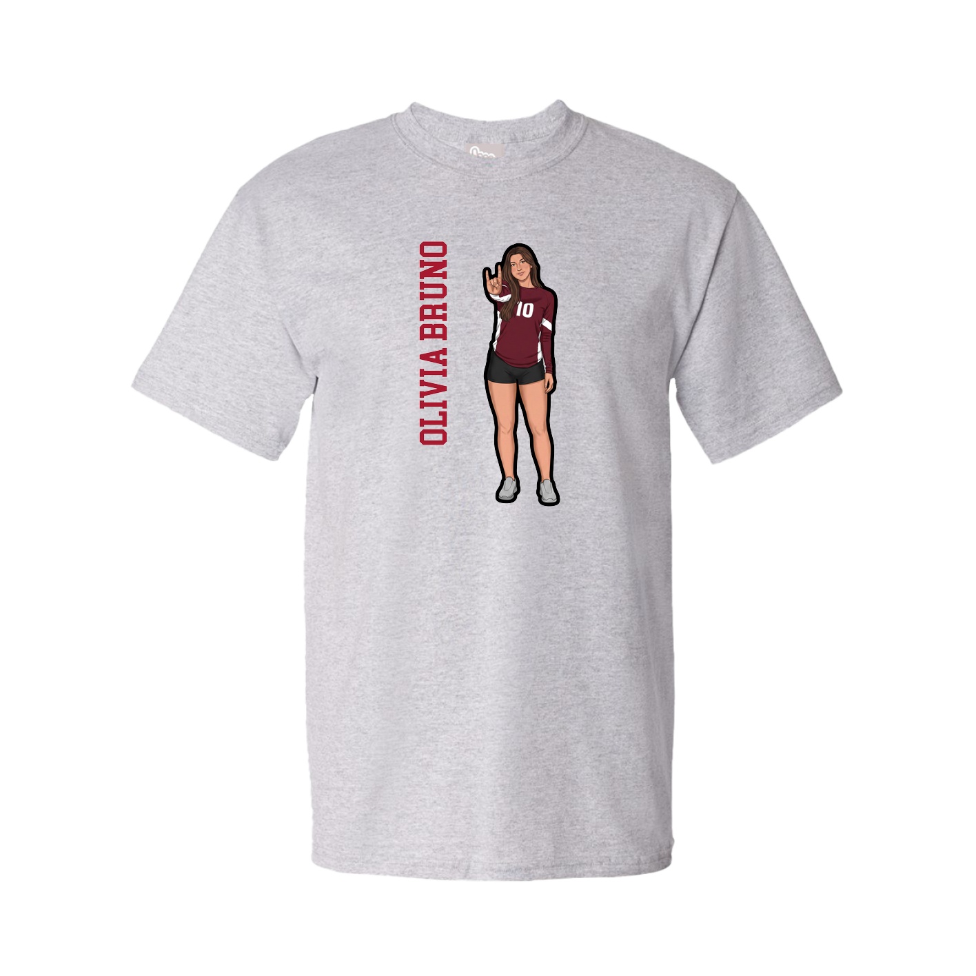 Youth Tee — Name Vertical in Grey
