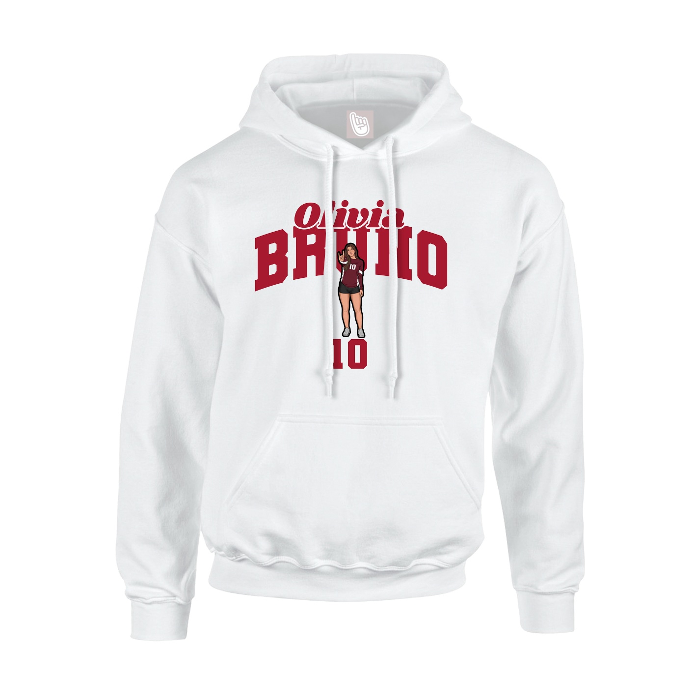 Youth Hoodie — Signature Arch in White