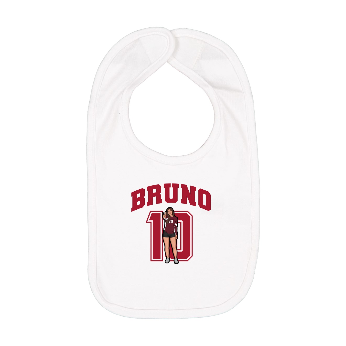 Infant Bib — Number in White