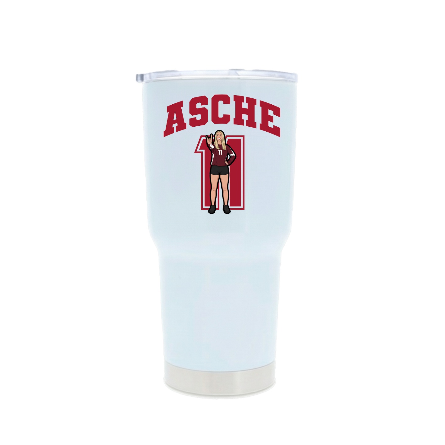 30oz Stainless Steel Tumbler — Number in White