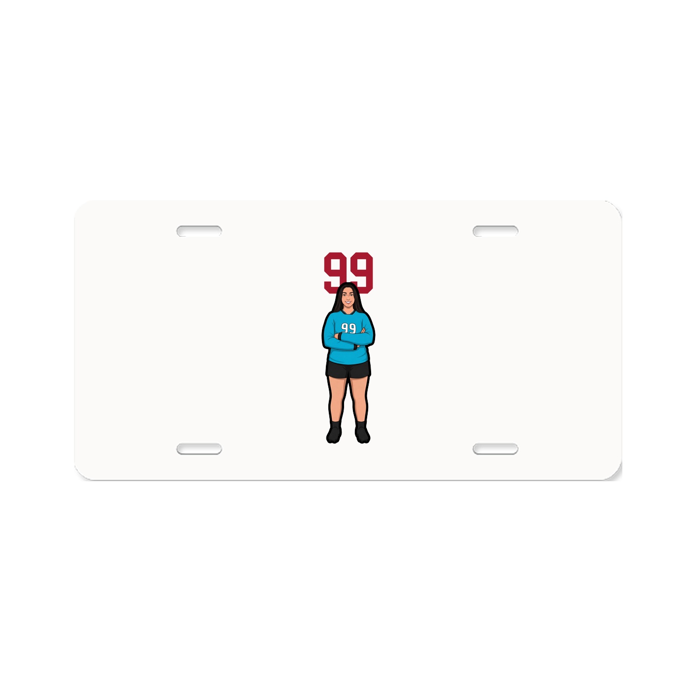 License Plate — Number Top in Classic