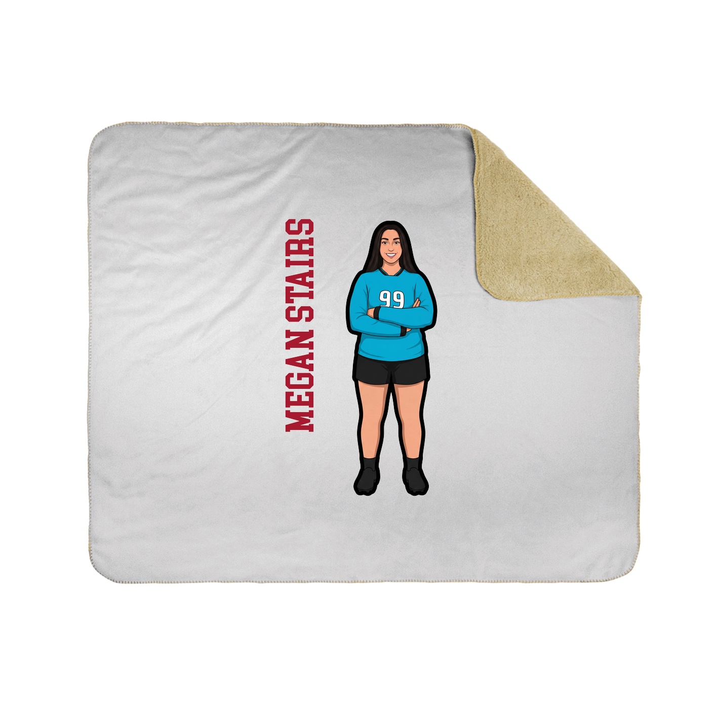 Throw Blanket — Name Vertical in White