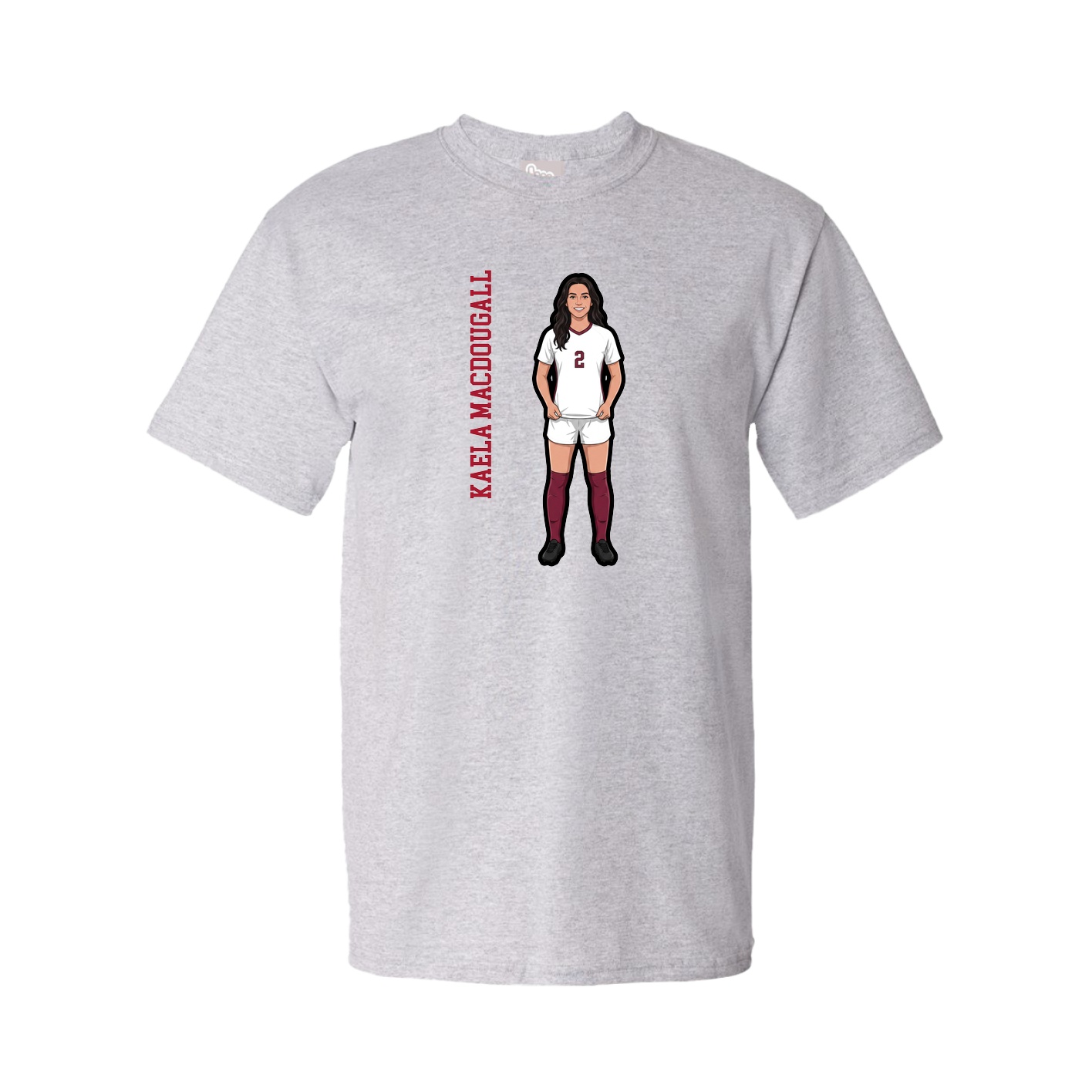 Tee — Name Vertical in Grey