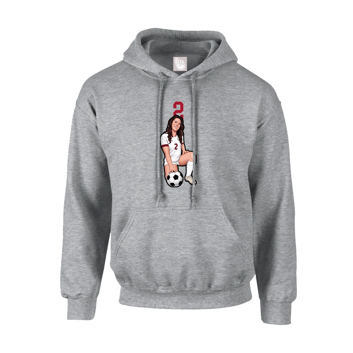 Youth Hoodie — Number Top in Grey
