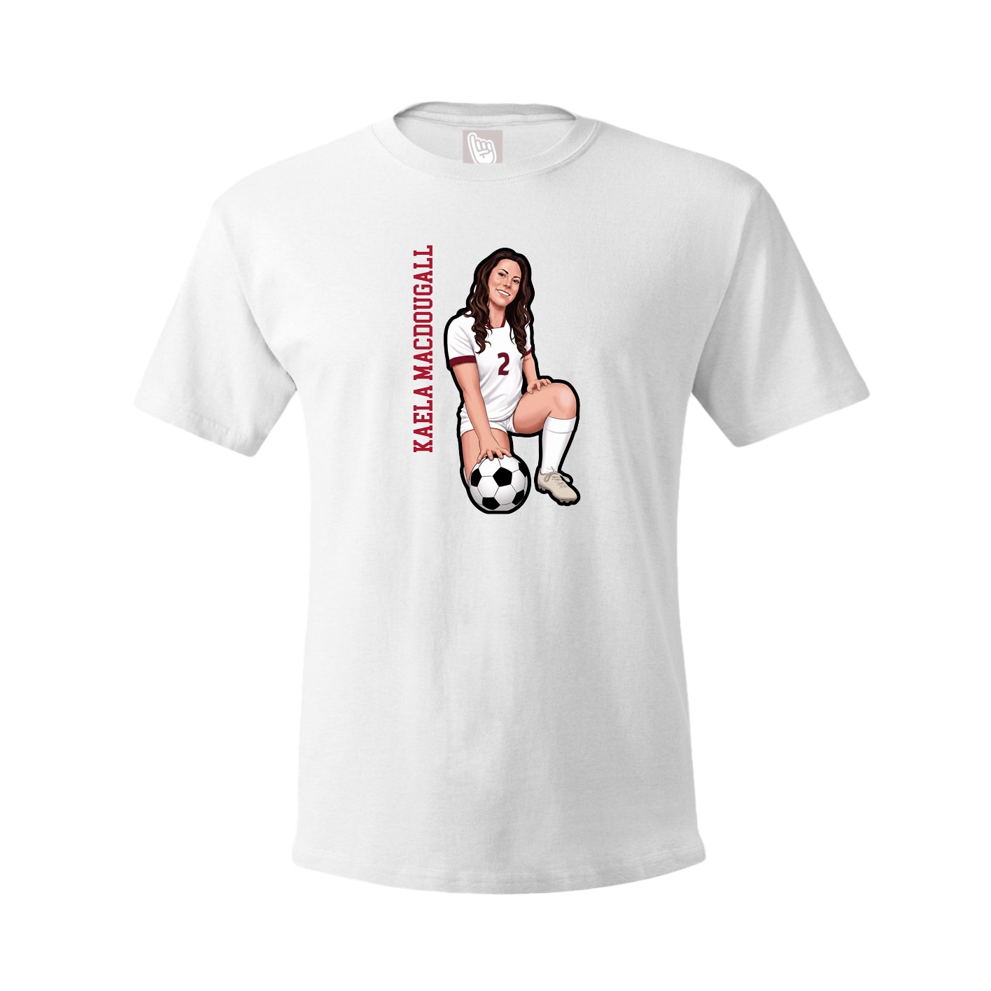 Youth Tee — Name Vertical in White