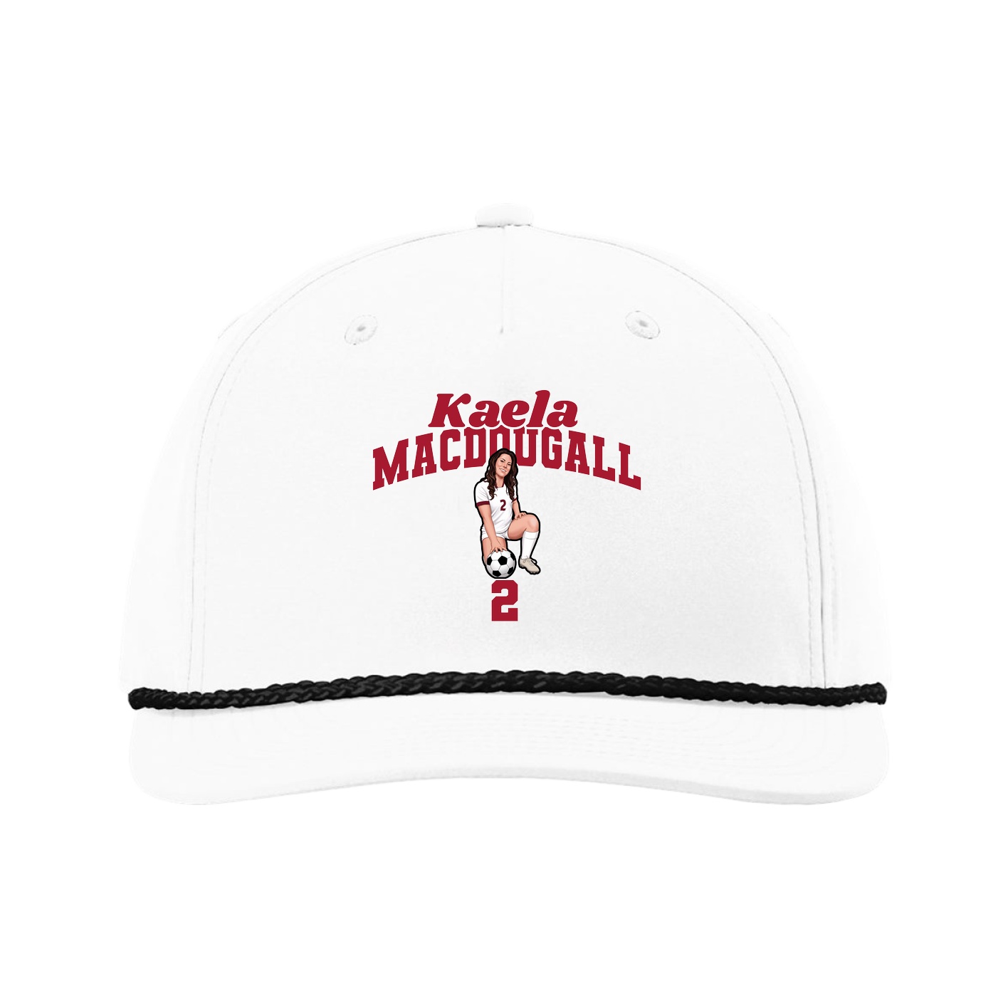 Five-Panel Classic Rope Cap — Signature Arch in White