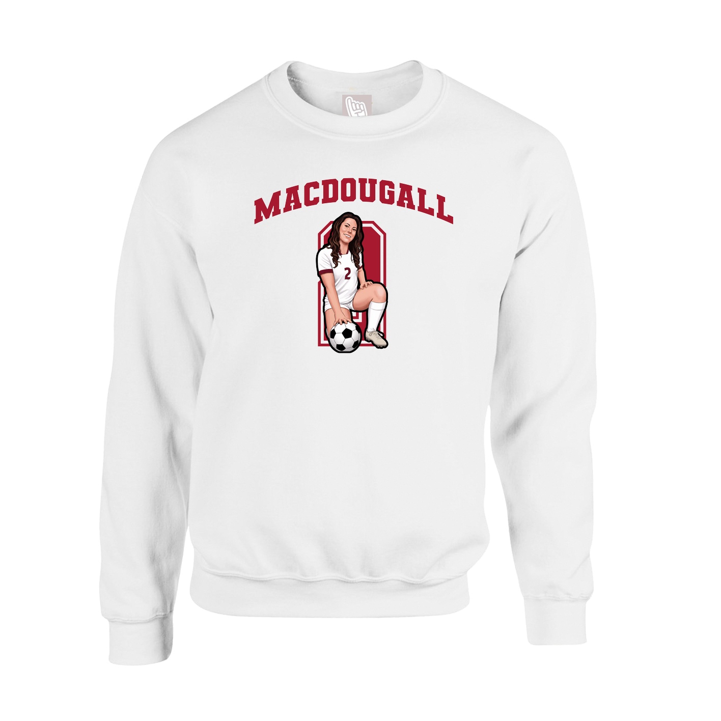 Fleece Crew — Number in White