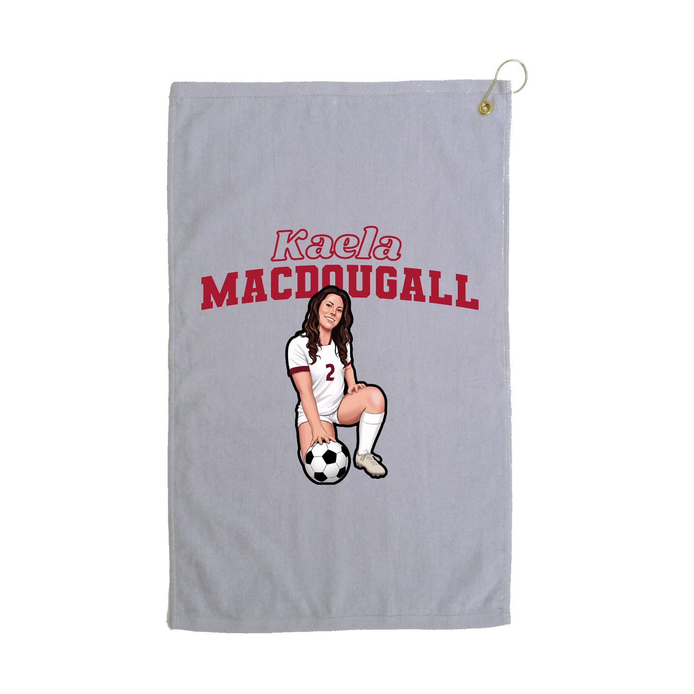 Golf Towel — Name Arch in Grey