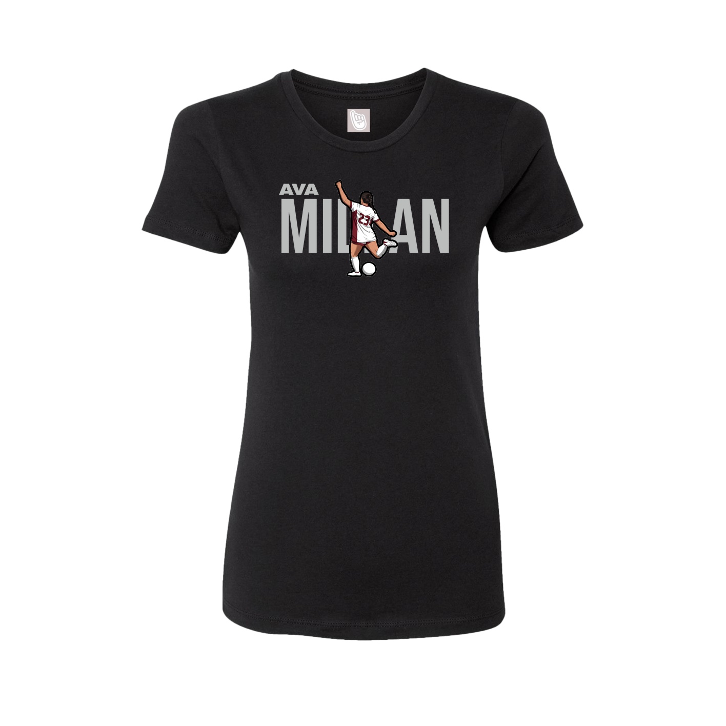 Fitted Women's Tee — Player Name in Black