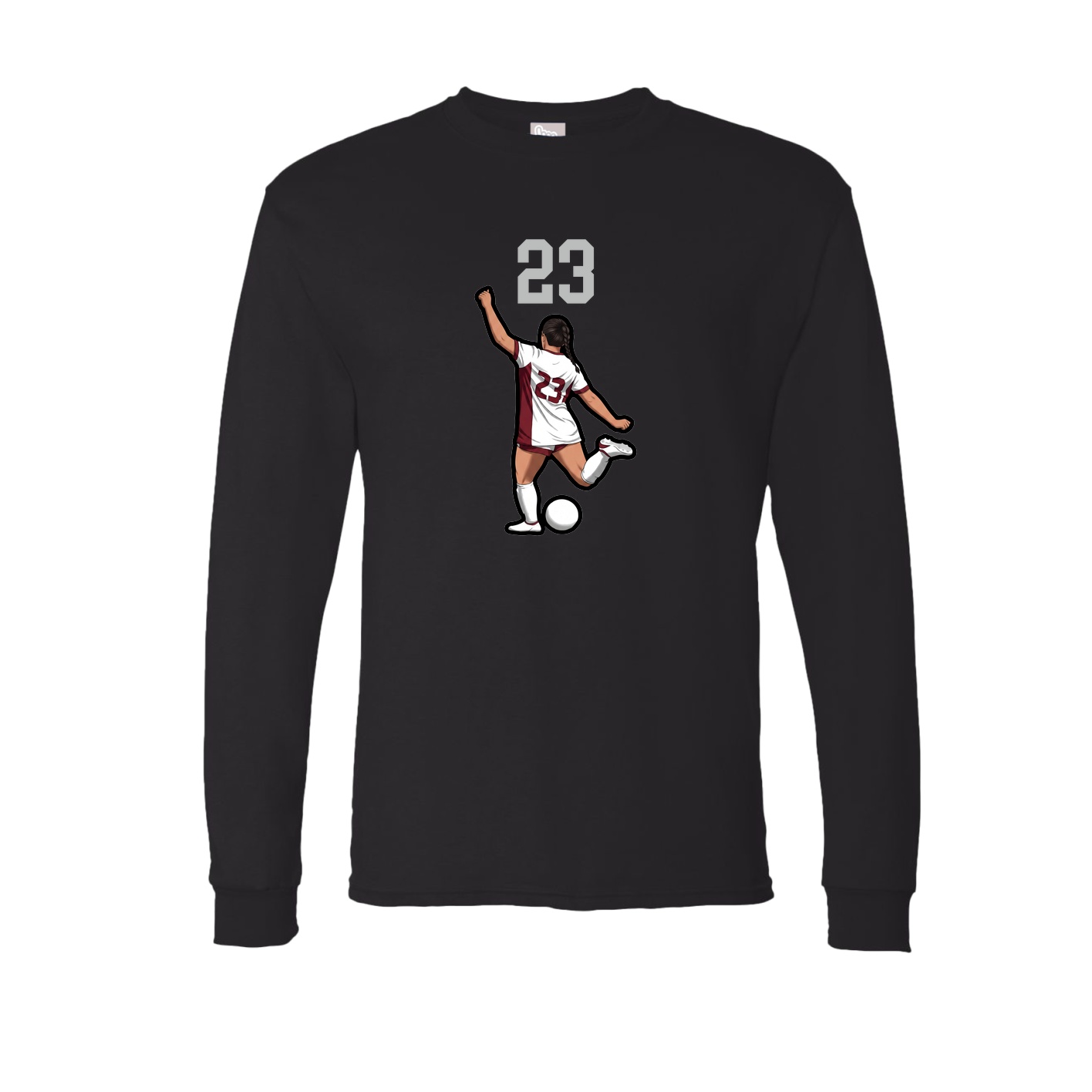Long Sleeve Tee — Number Top in Black