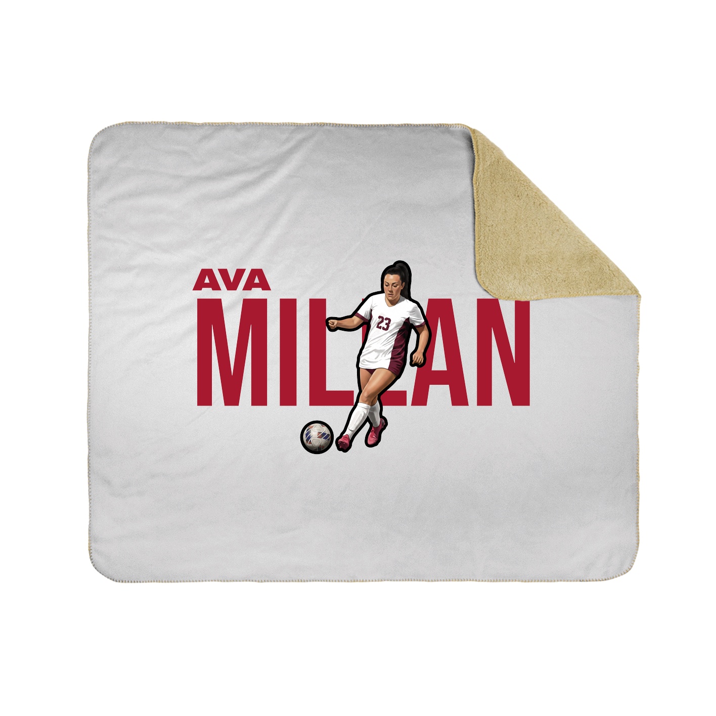 Throw Blanket — Player Name in White