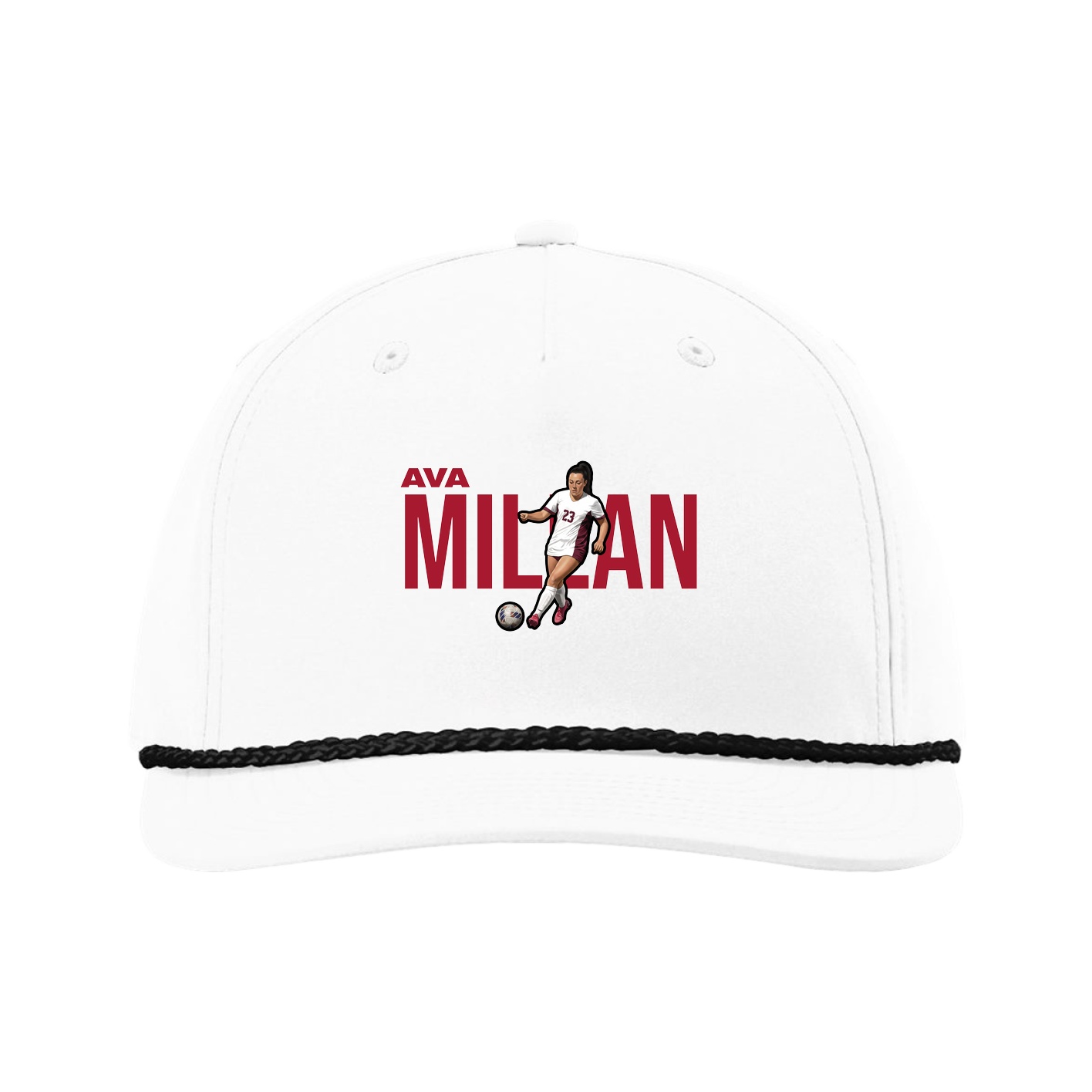 Five-Panel Classic Rope Cap — Player Name in White