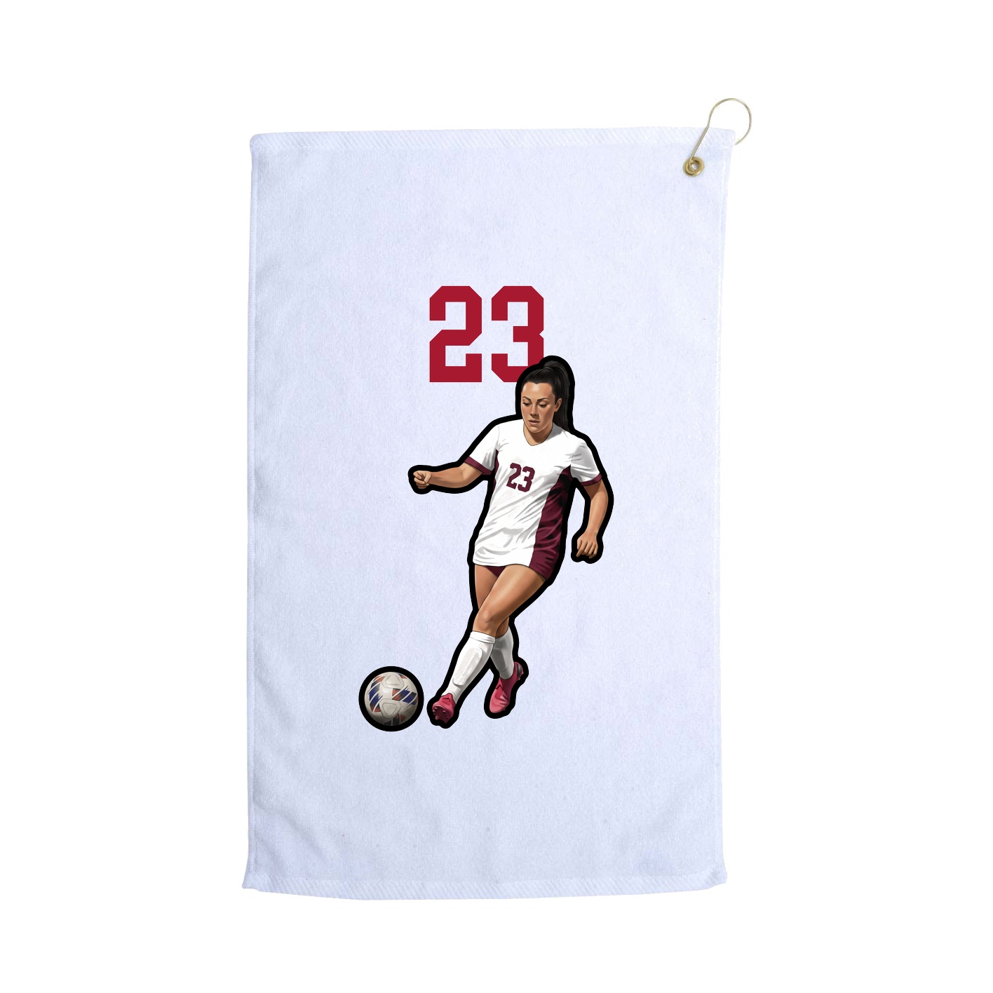 Golf Towel — Number Top in White