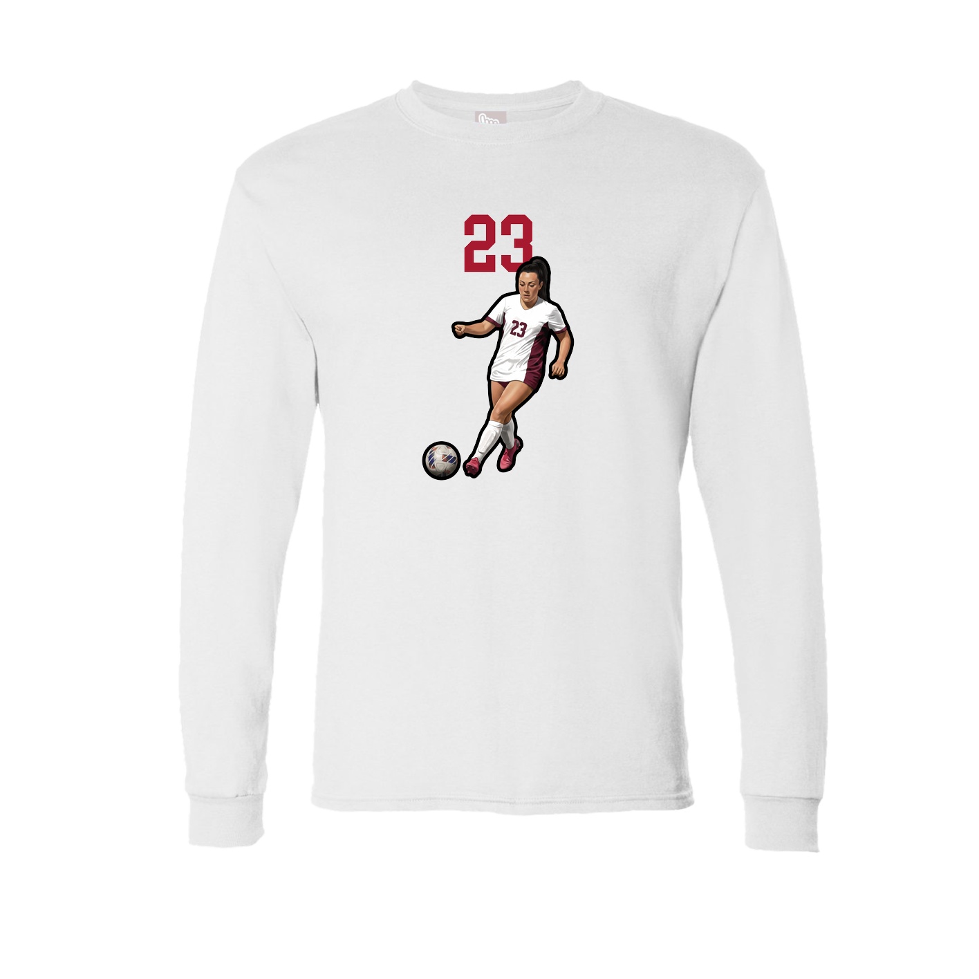 Long Sleeve Tee — Number Top in White