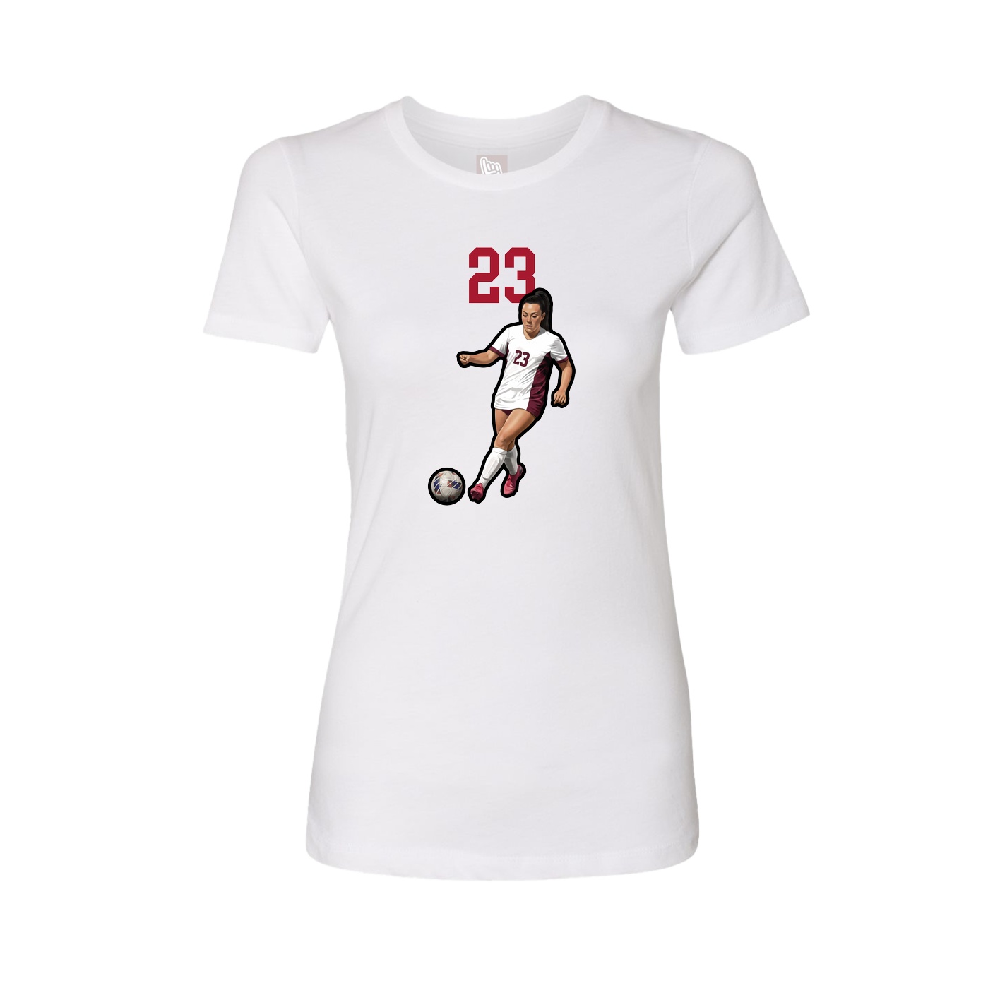 Fitted Women's Tee — Number Top in White