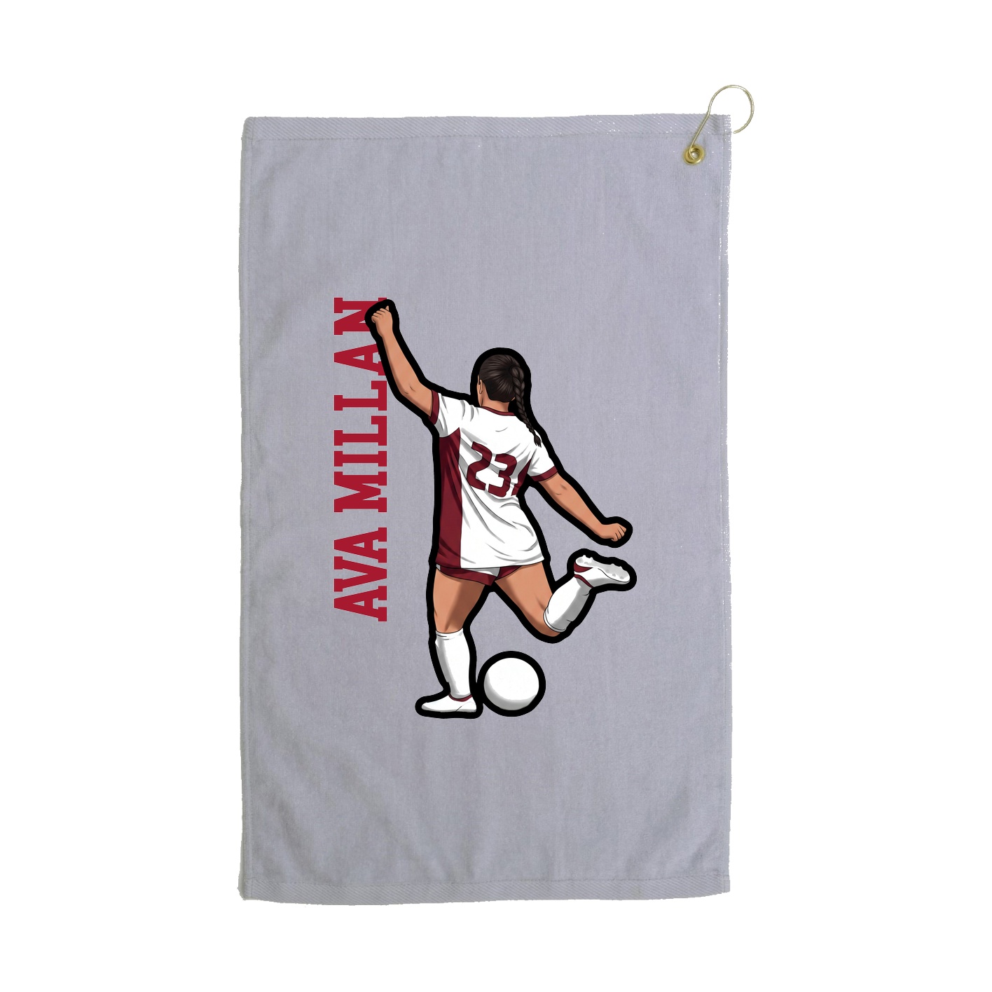 Golf Towel — Name Vertical in Grey