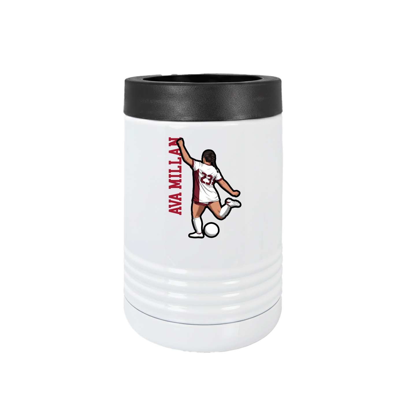 Beverage Holder — Name Vertical in White