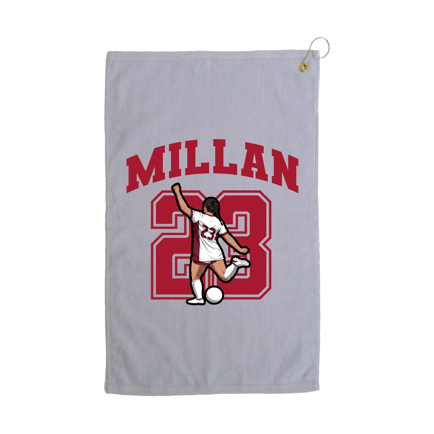 Golf Towel — Number in Grey
