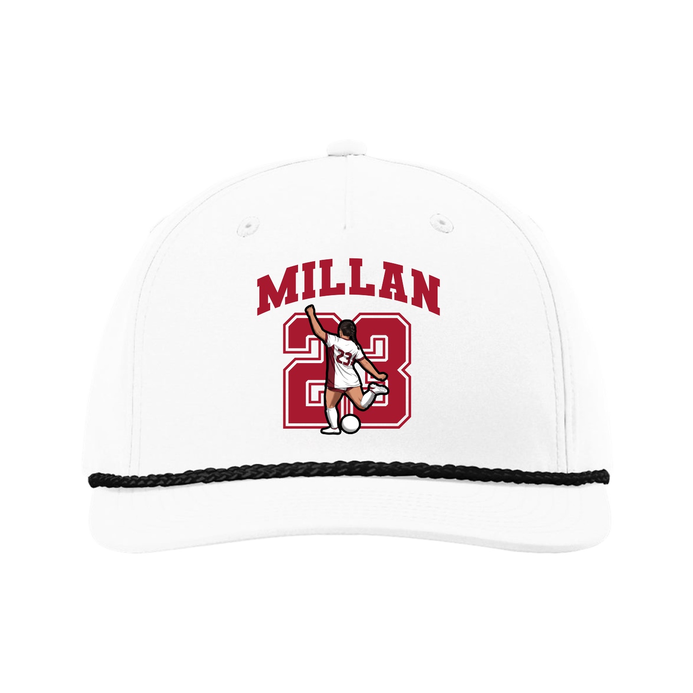Five-Panel Classic Rope Cap — Number in White
