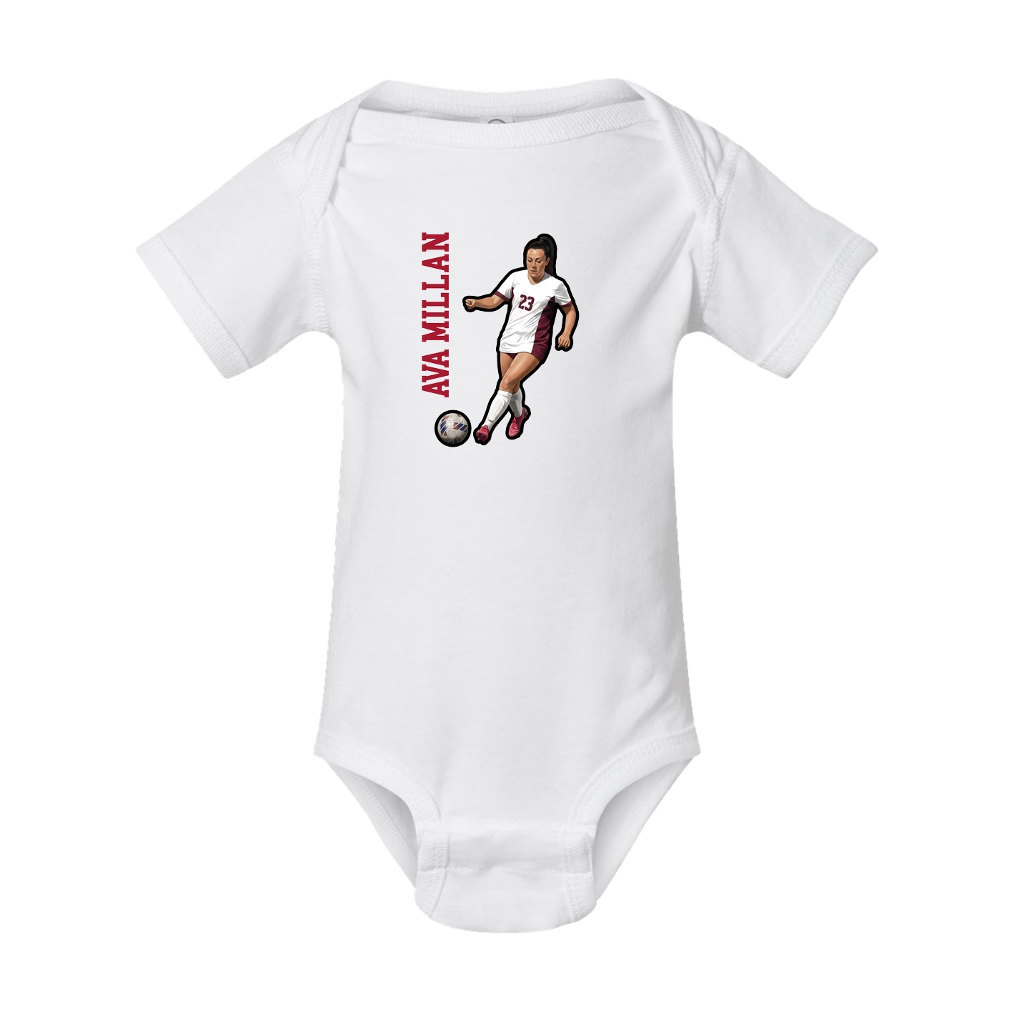 Baby Onesie — Name Vertical in White